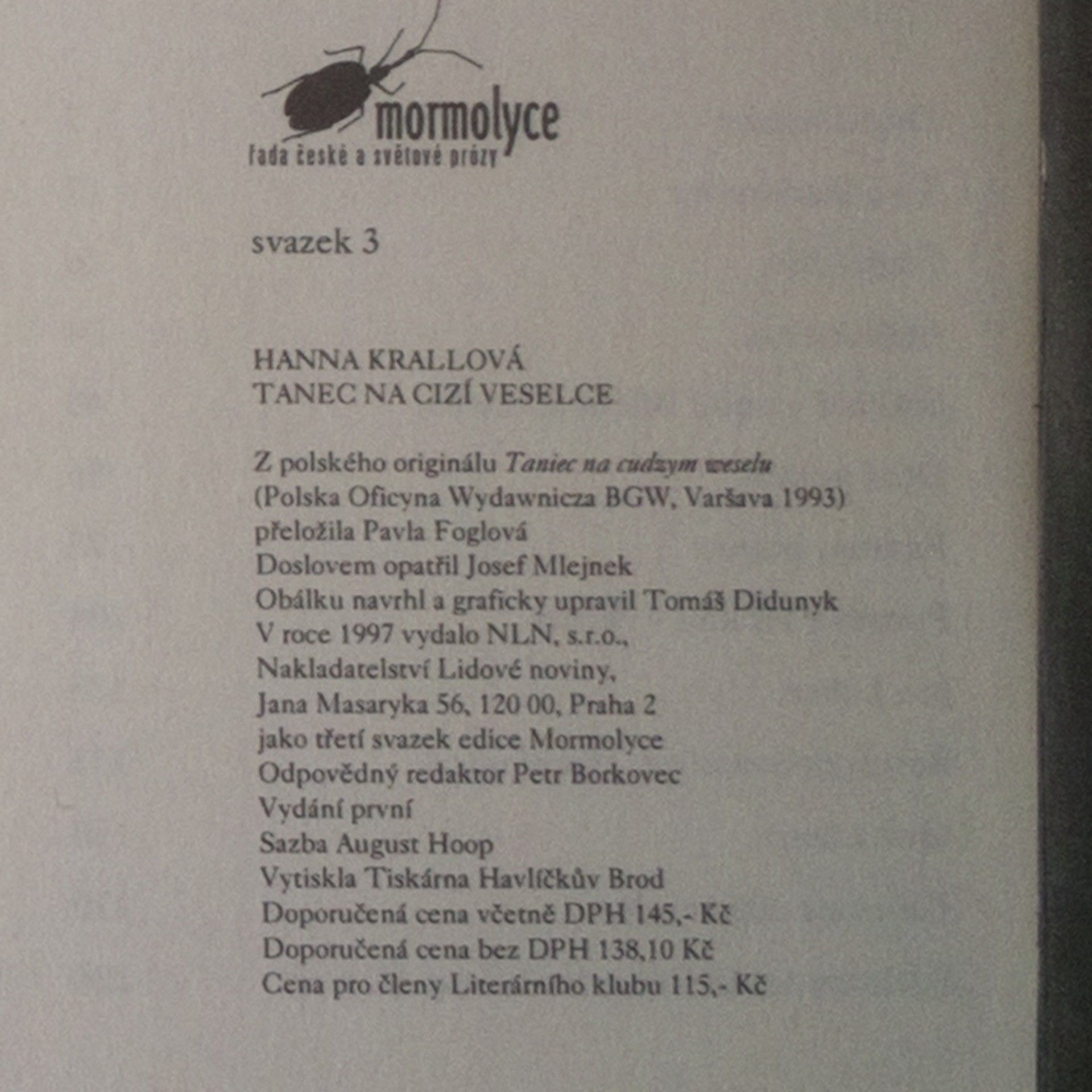 Hanna Krall Tanec na cizí veselce