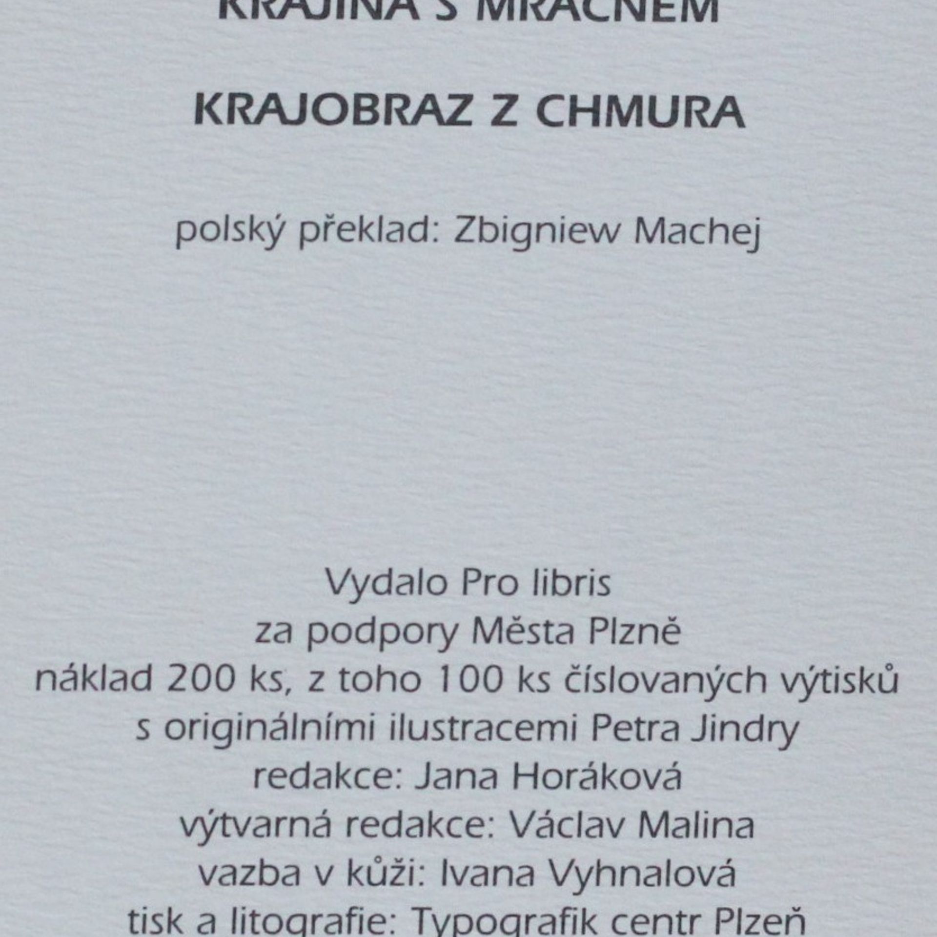 Roman Kníže Krajina s mračnem = Krajobraz z chmura