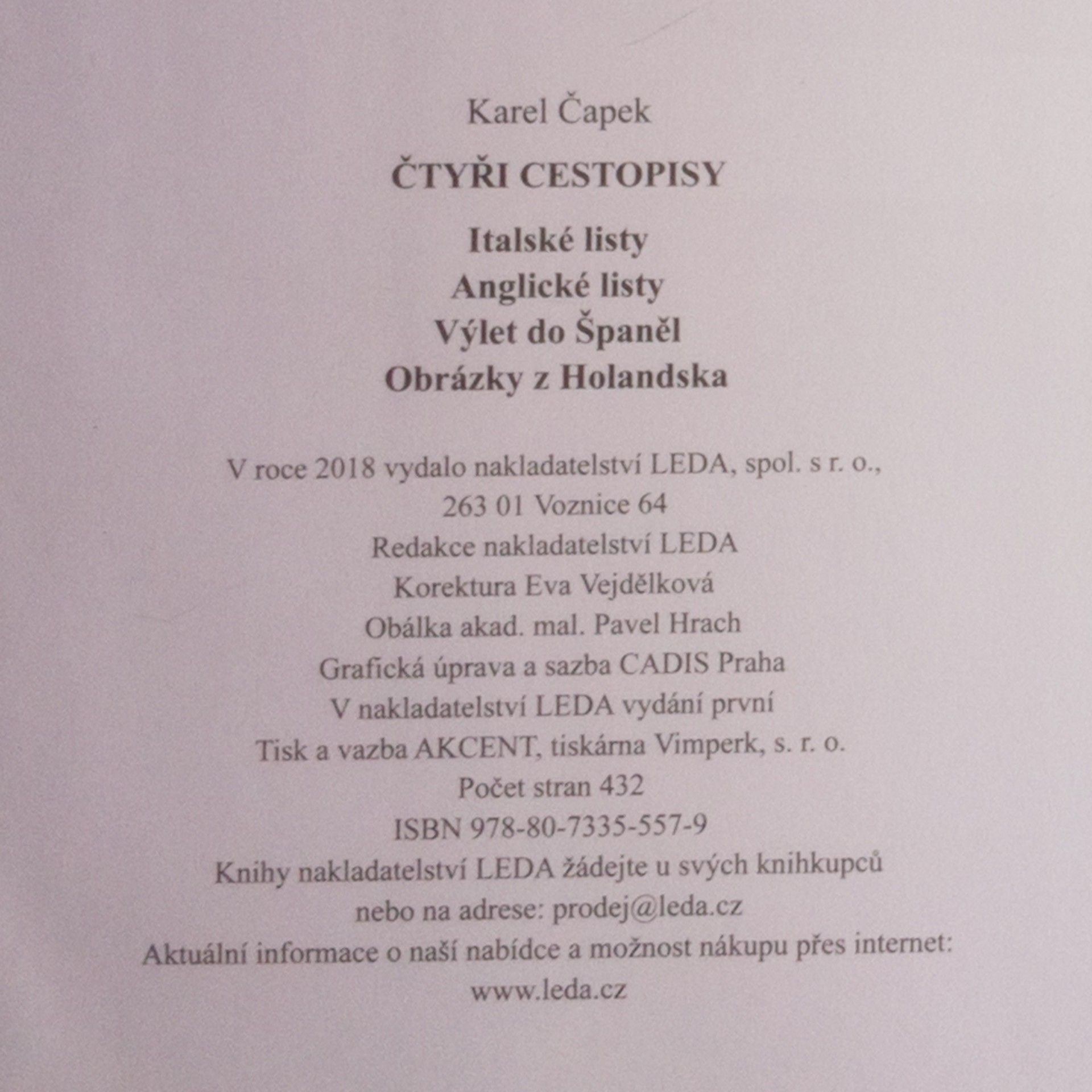Karel Čapek Čtyři cestopisy