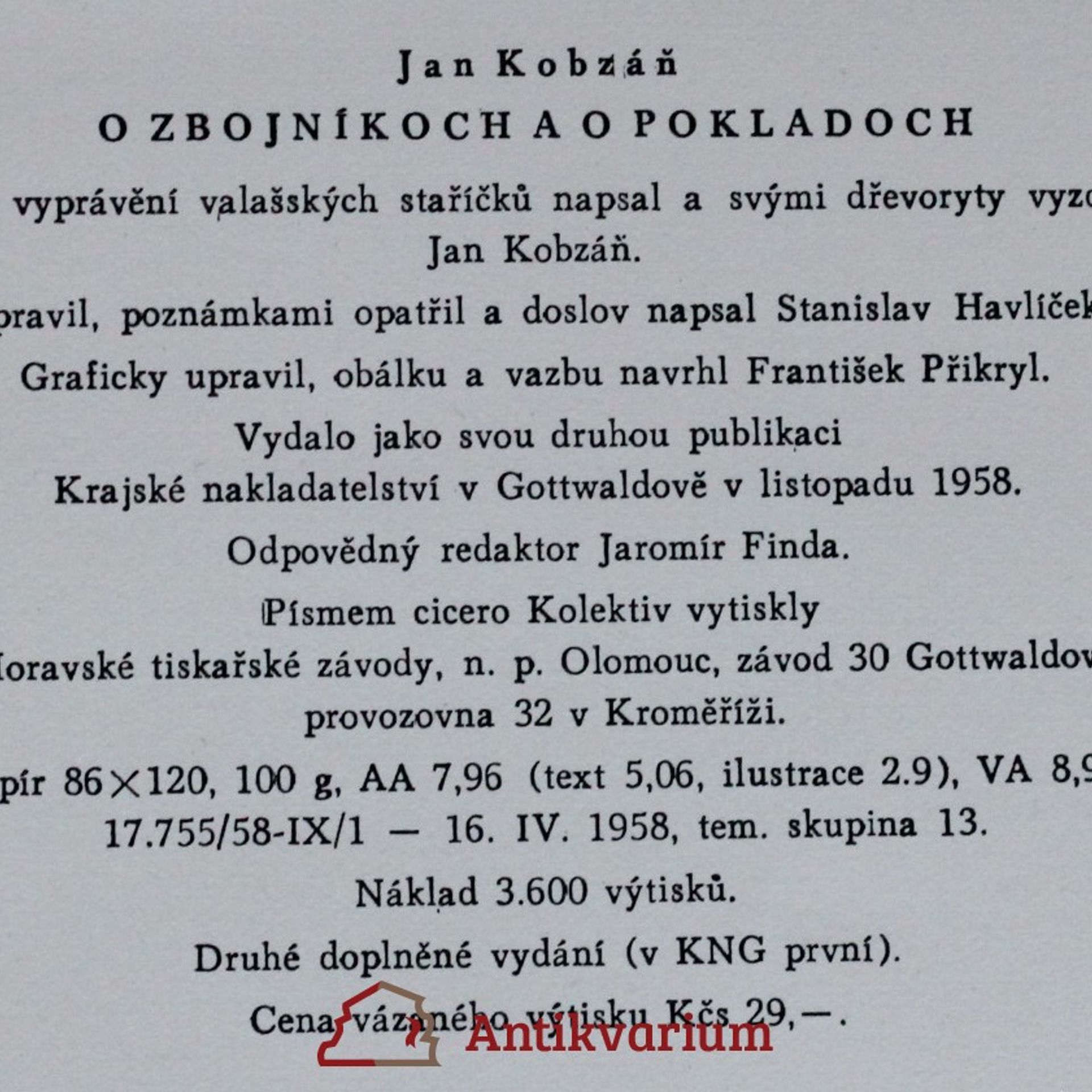 Jan Kobzáň O zbojníkoch a pokladoch