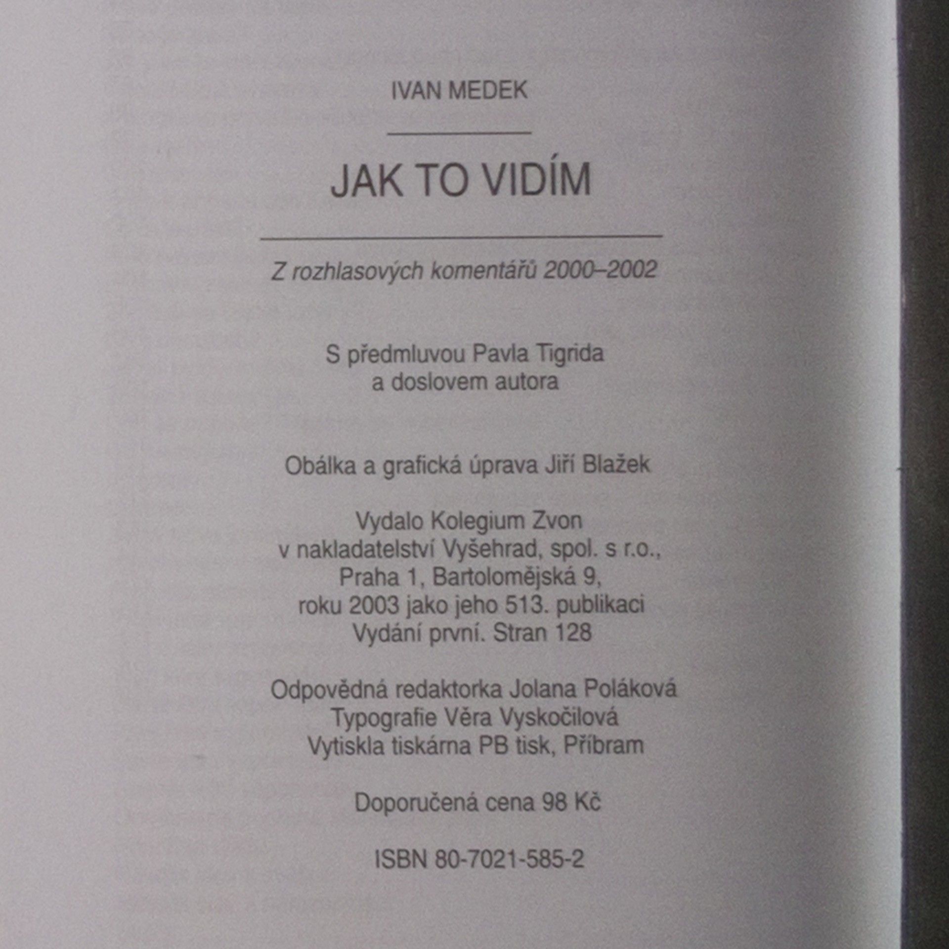 Ivan Medek Jak to vidím