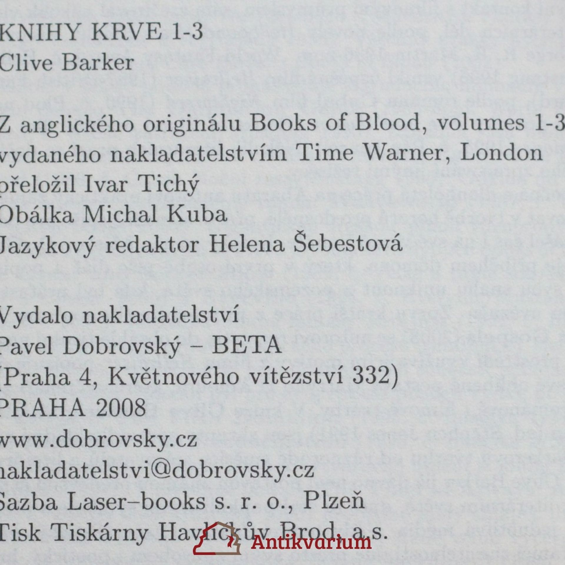 Clive Barker Knihy krve I-III