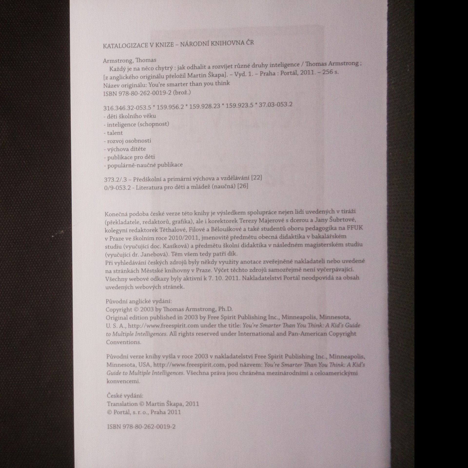 Thomas Armstrong Každý je na něco chytrý