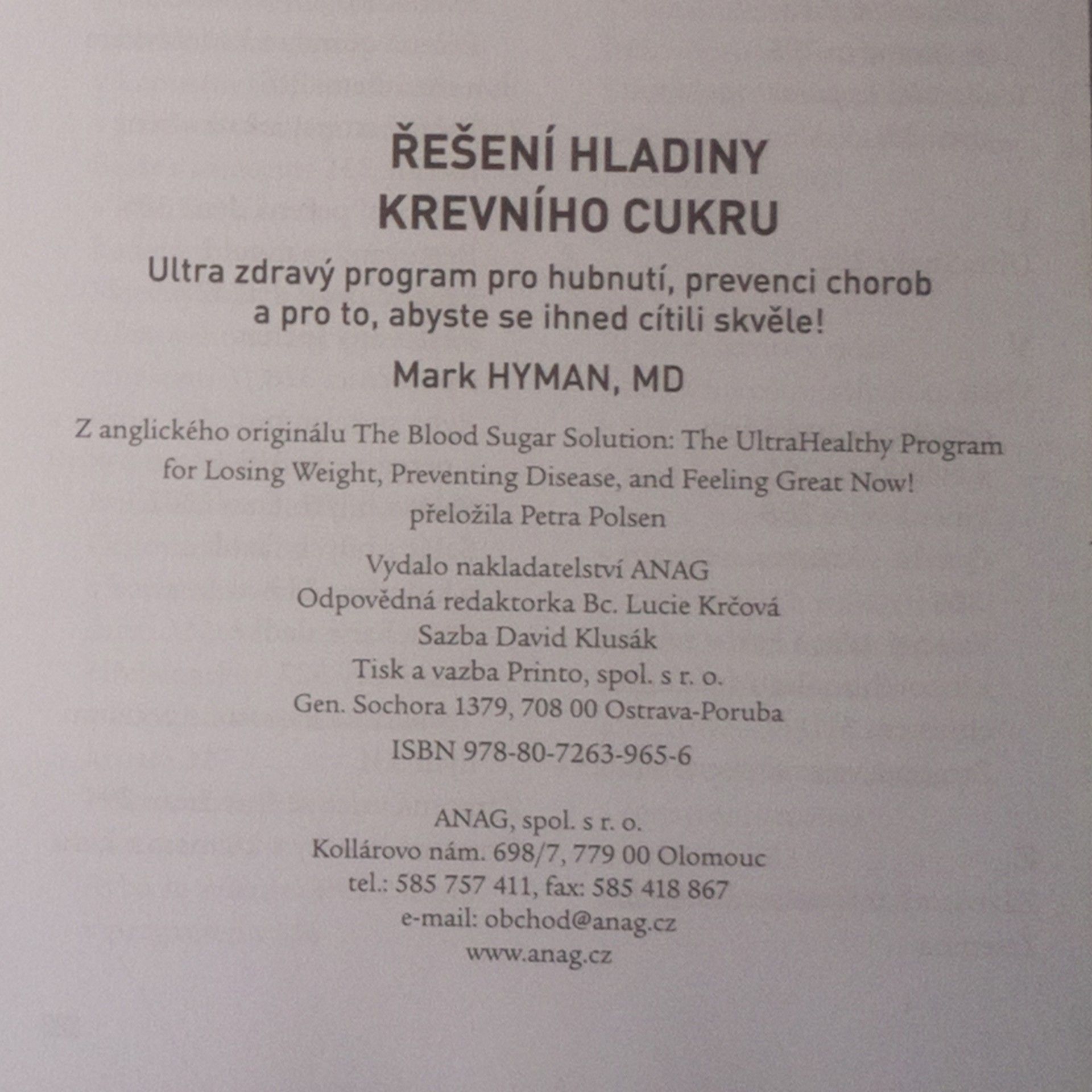 Mark Hyman Řešení hladiny krevního cukru