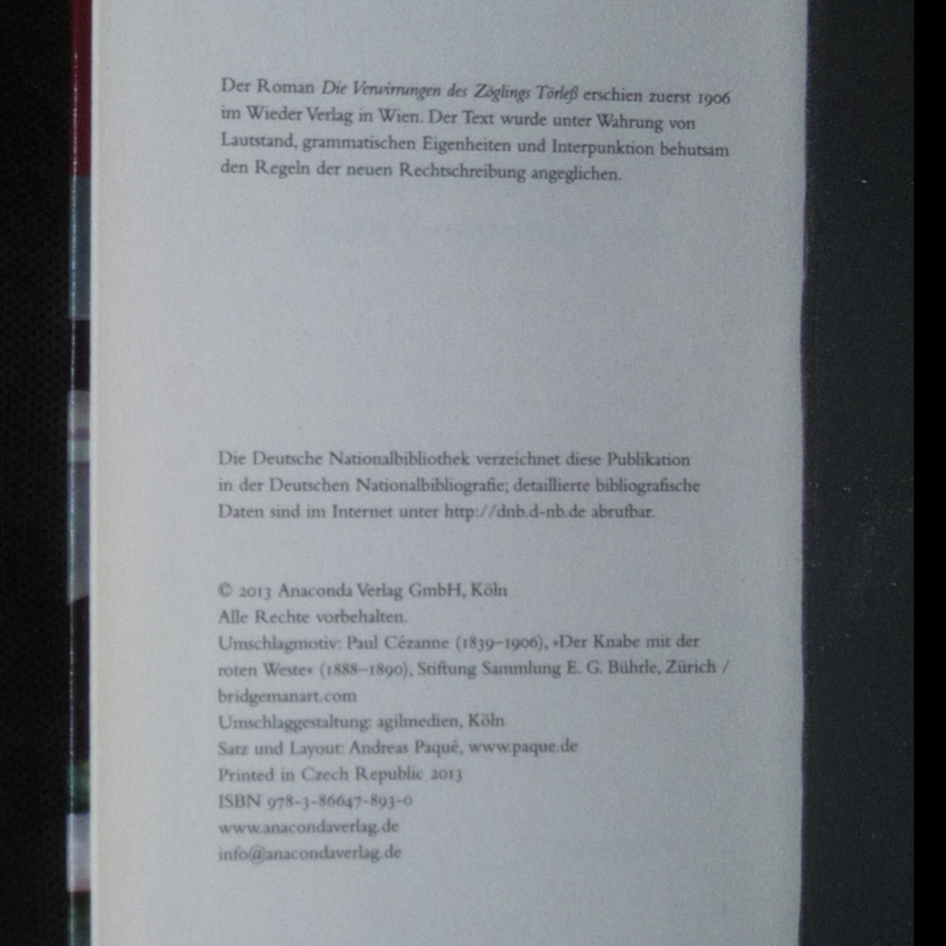 Robert Musil Die Verwirrungen des Zöglings Törleß