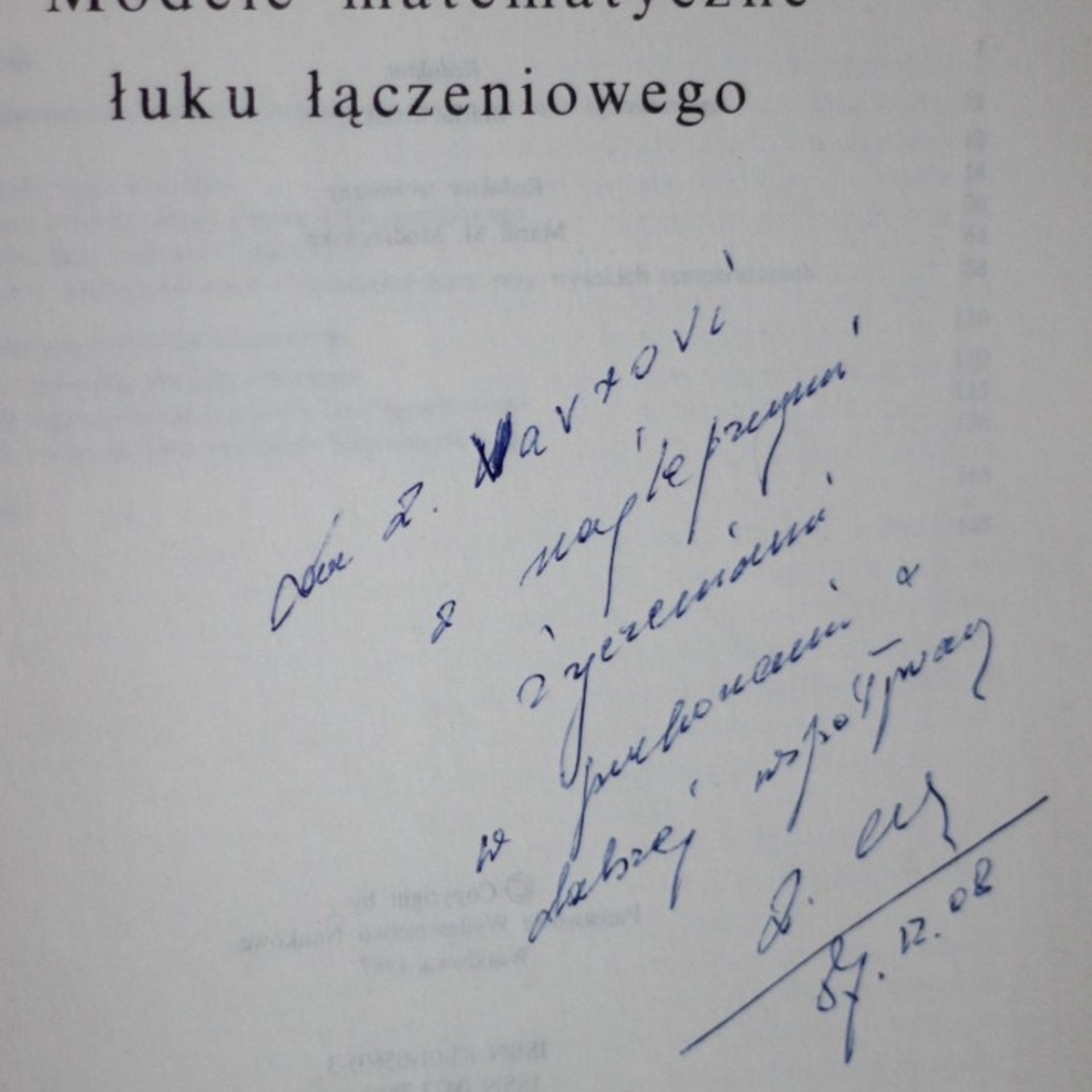 Zbigniew Ciok Modele matematyczne łuku łaczeniowego