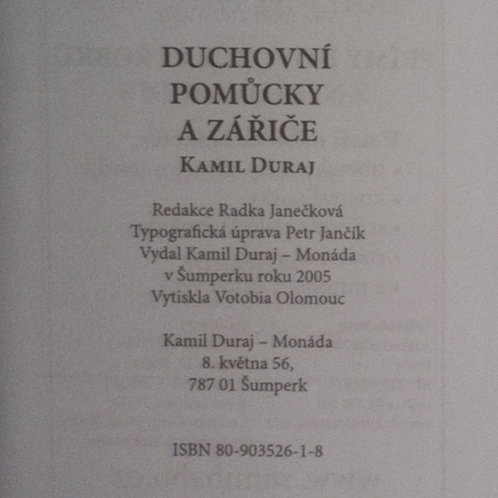 Kamil Duraj Duchovní pomůcky a zářiče