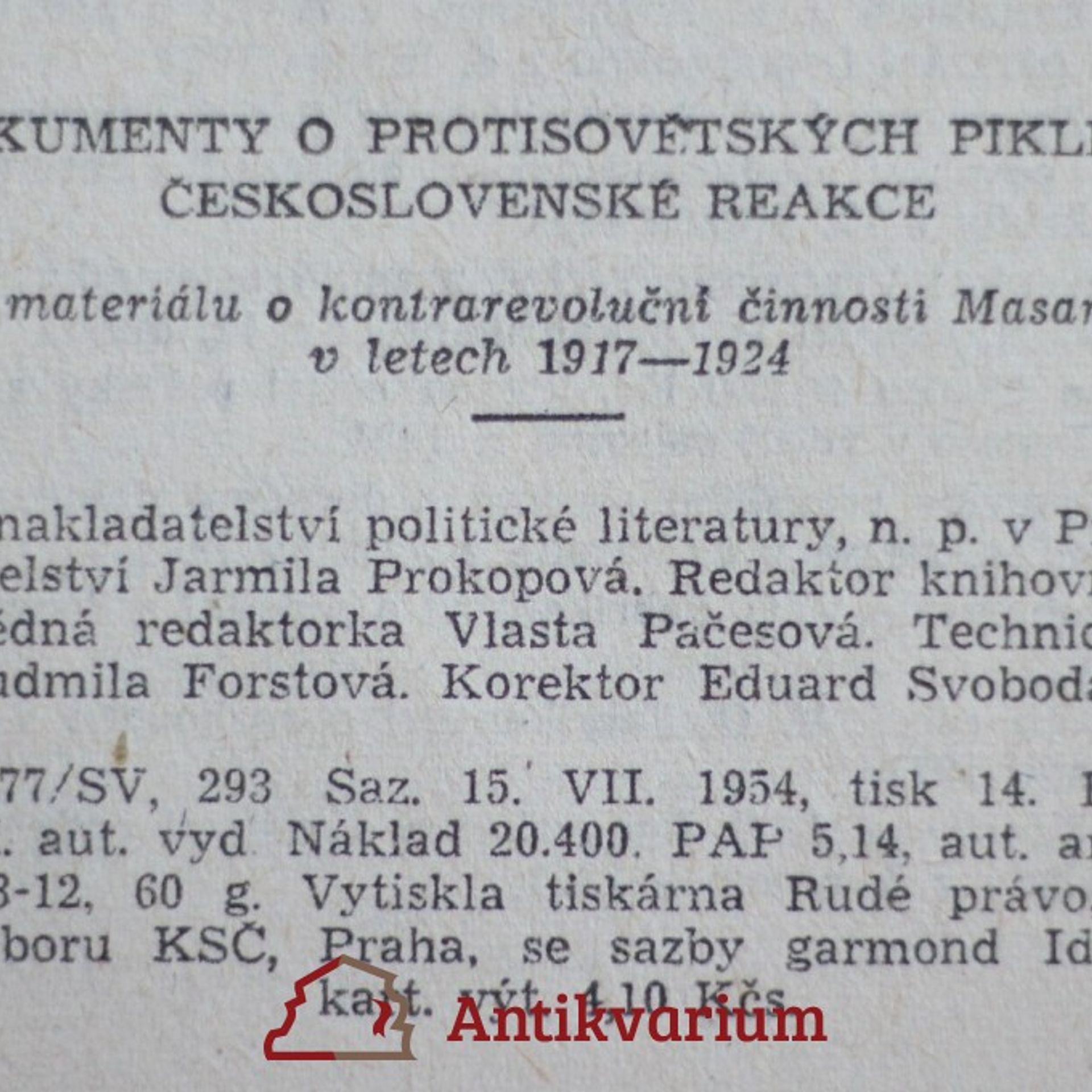 František Nečásek Dokumenty o protisovětských piklech československé reakce