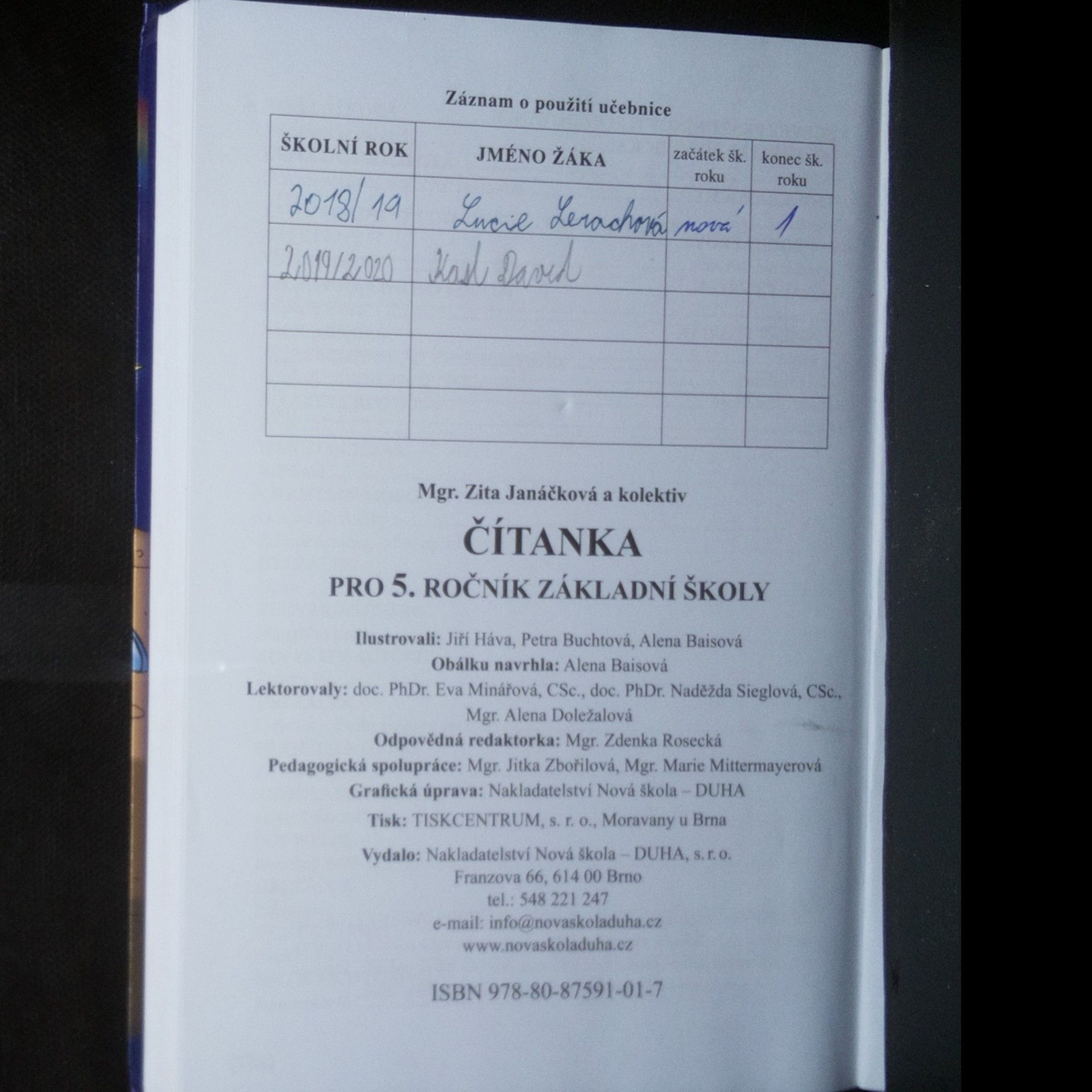 Zita Janáčková Čítanka pro 5. ročník