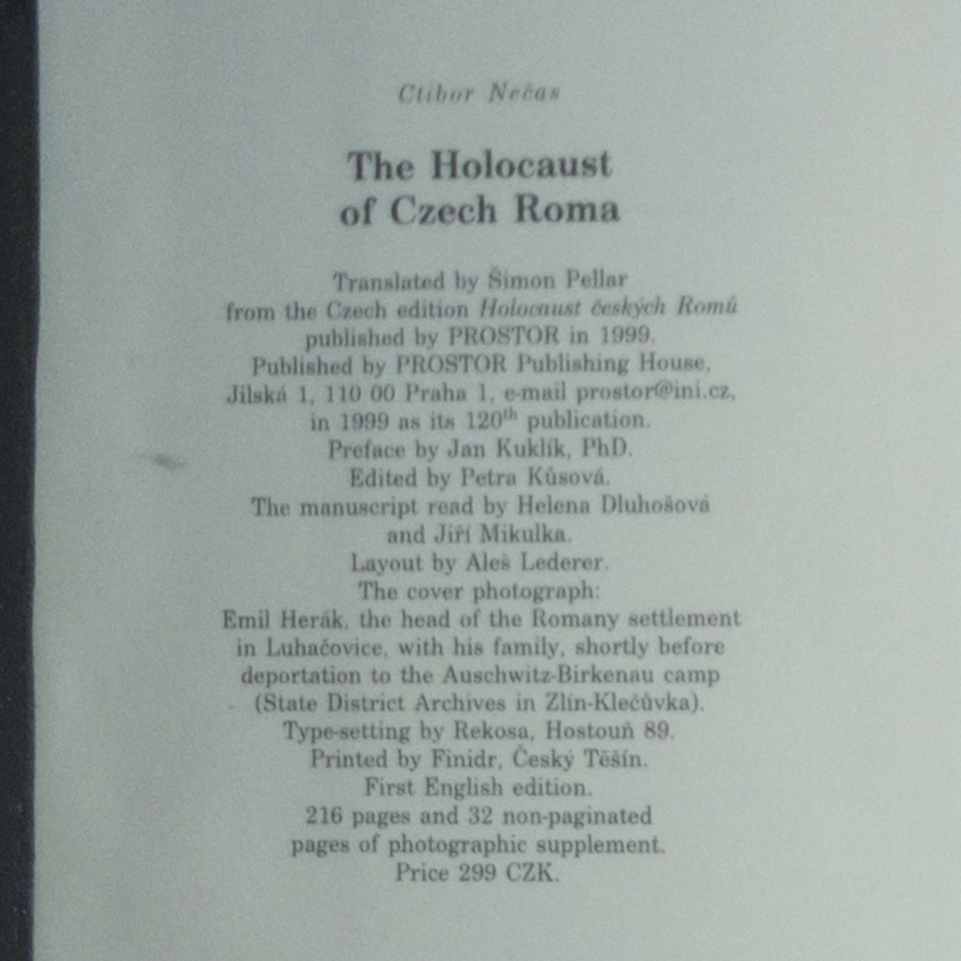 Ctibor Nečas The Holocaust of Czech Roma