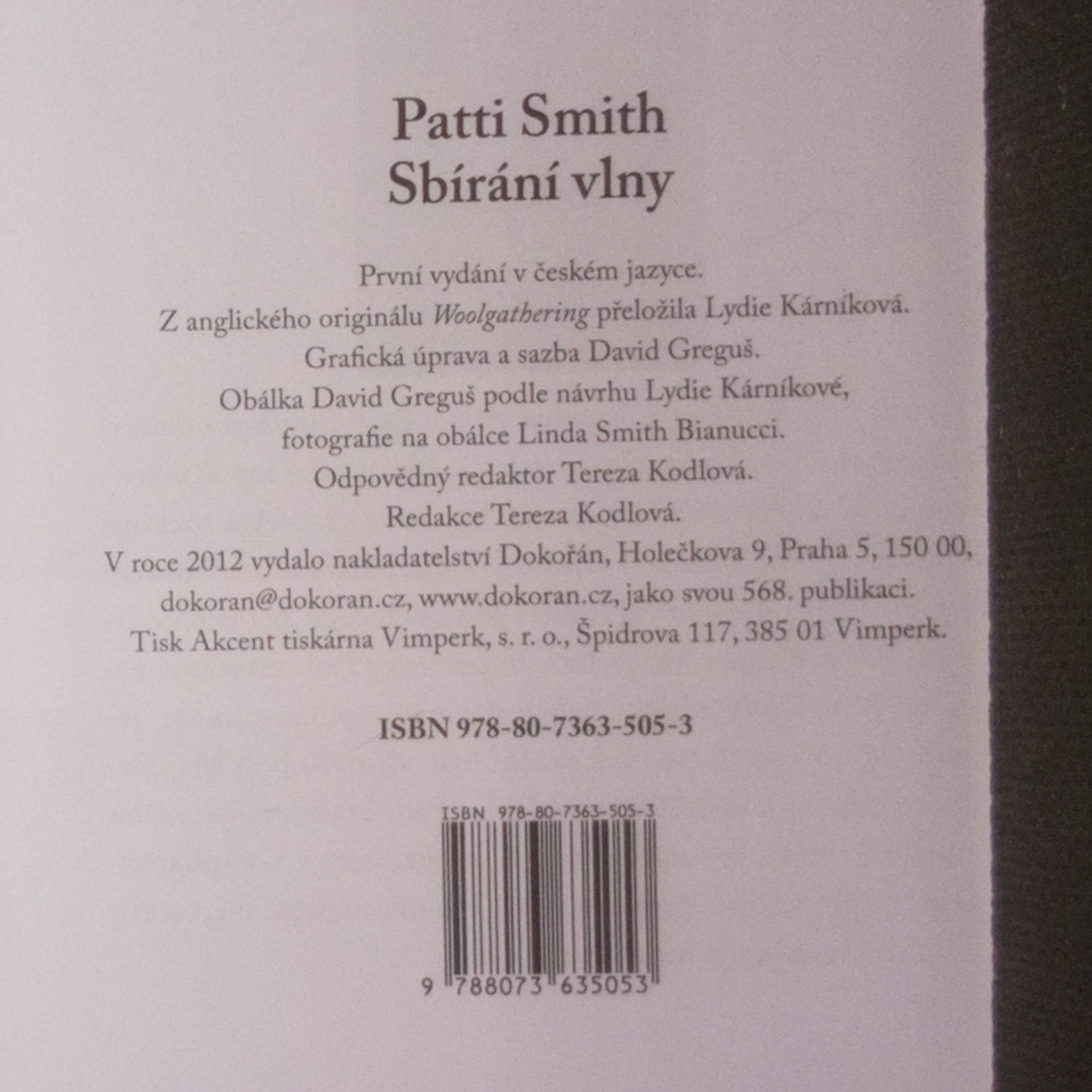Patti Smith Sbírání vlny