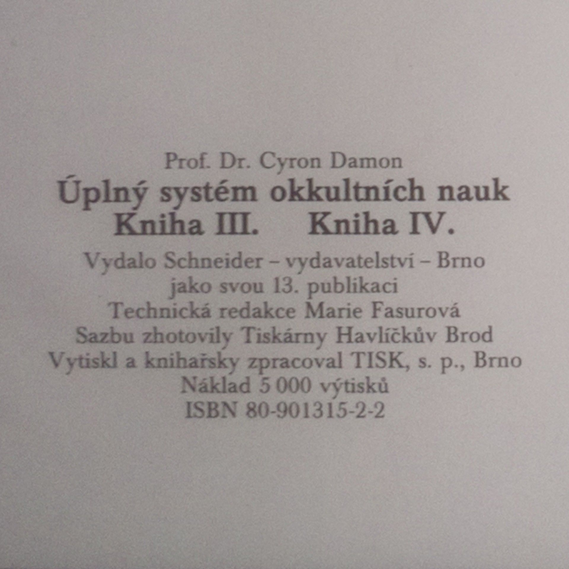 Cyron Damon Úplný systém okkultních nauk. Kniha III. Kniha IV.