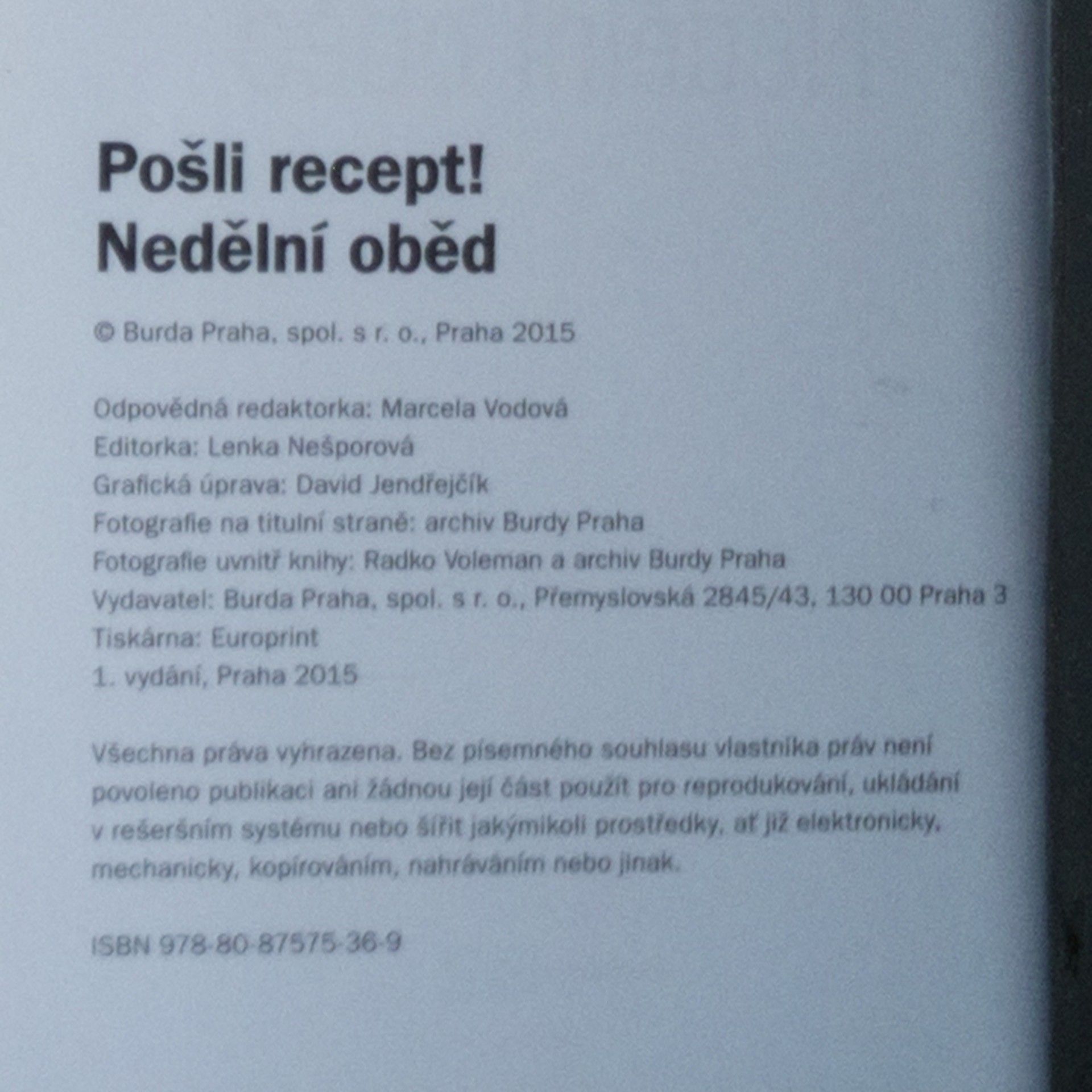 Kolektiv autorů Pošli recept! Nedělní oběd.