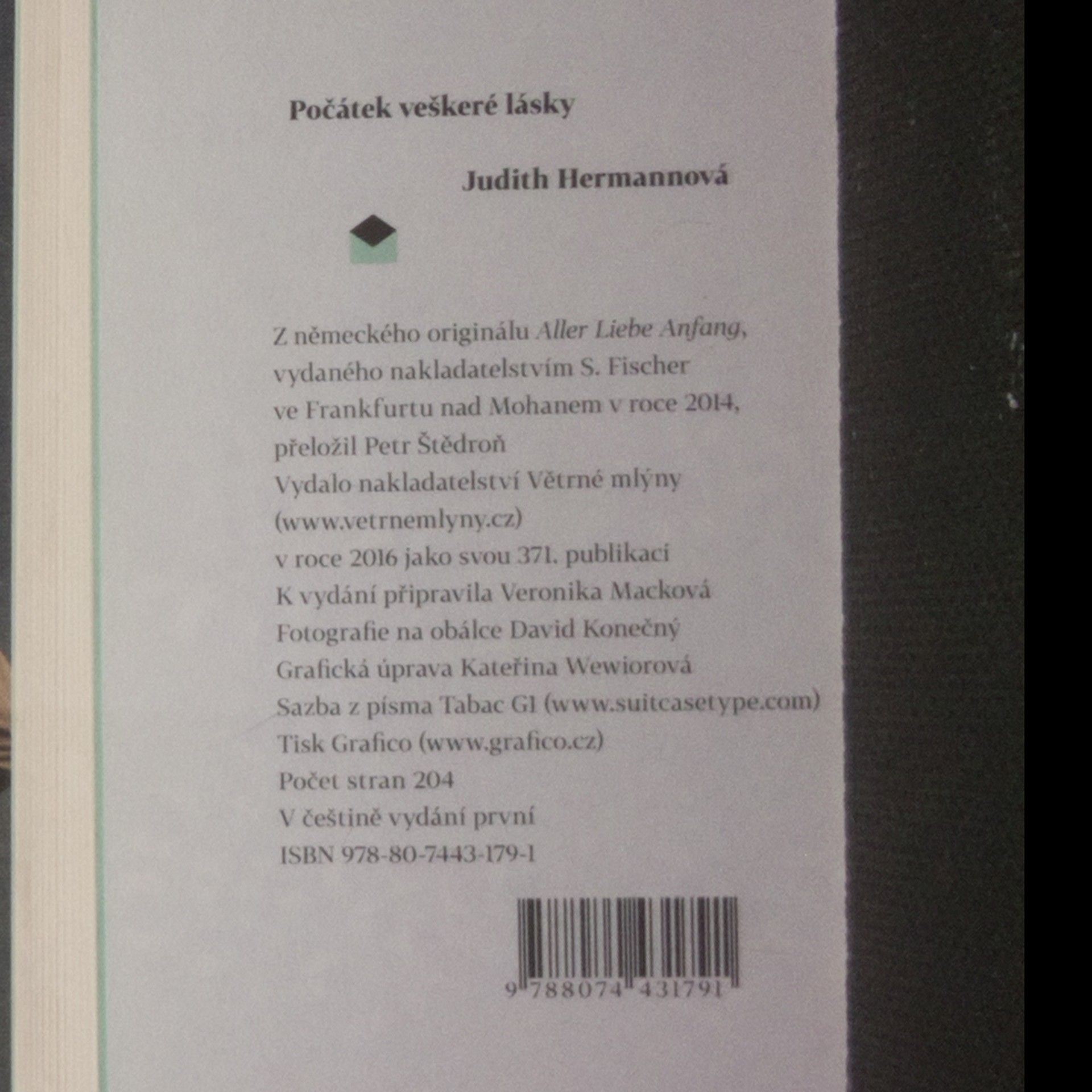 Judith Hermann Počátek veškeré lásky