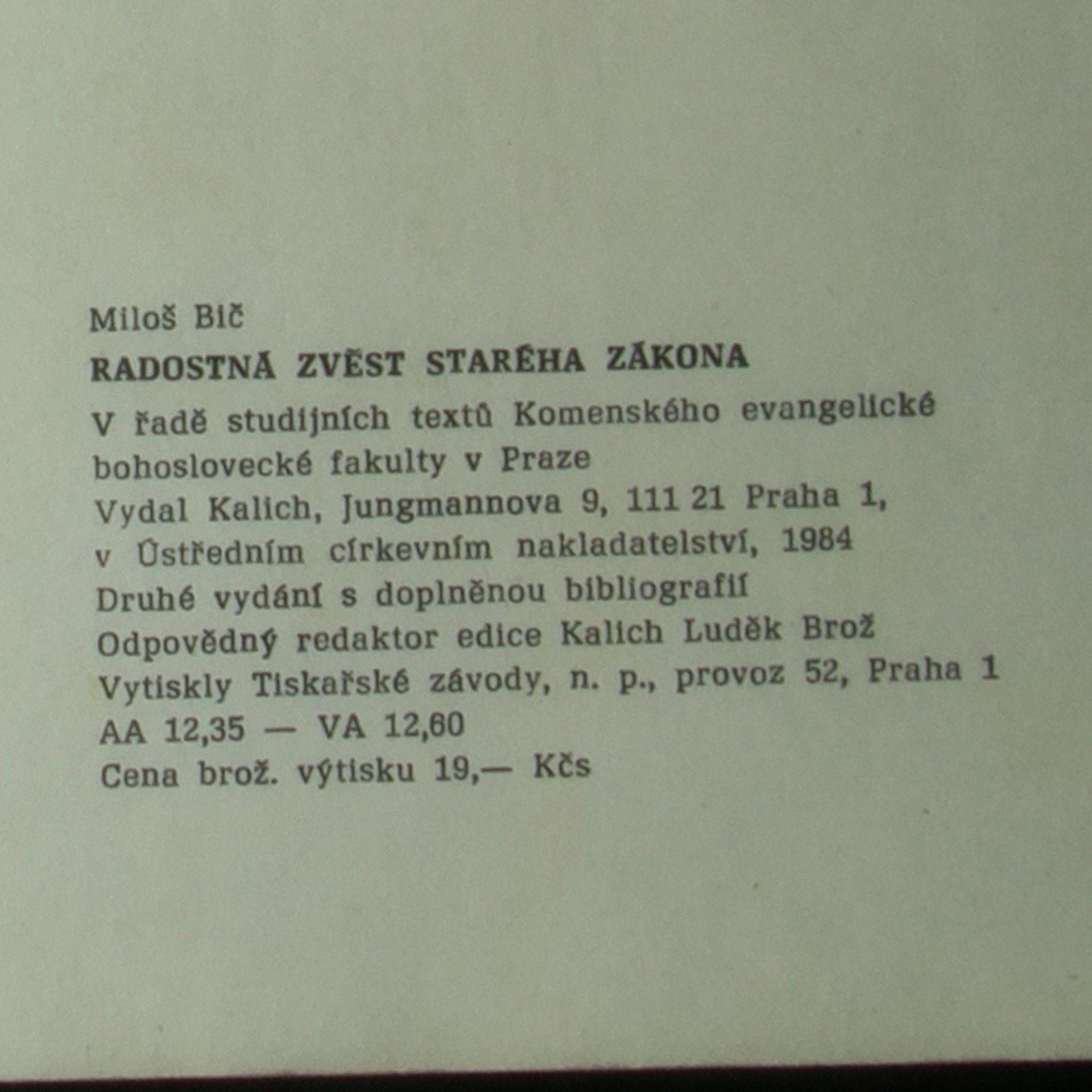 Miloš Bič Radostná zvěst Starého zákona
