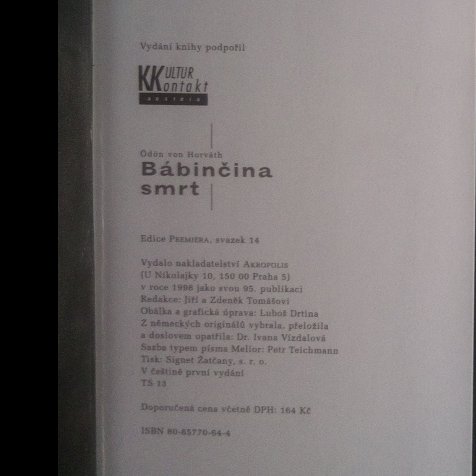 Ödön von Horváth Bábinčina smrt