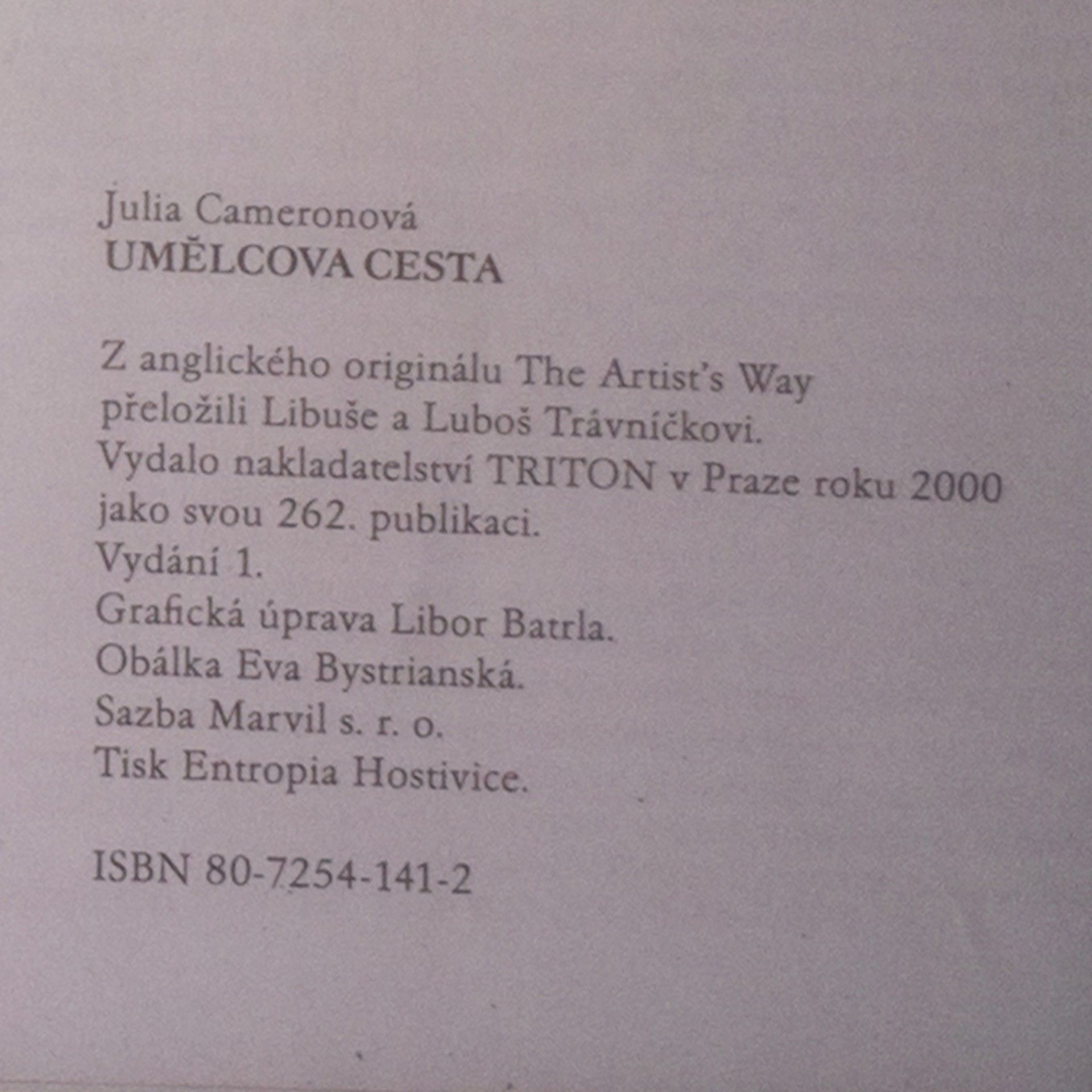 Julia Cameron Umělcova cesta