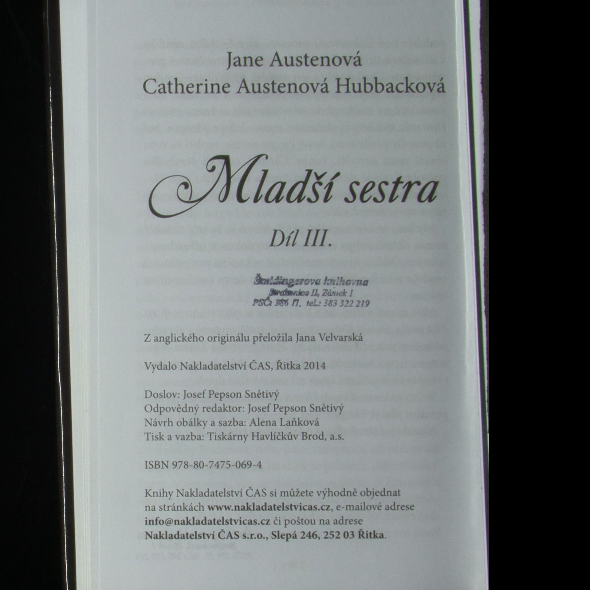 Jane Austen Mladší sestra. Díl III.