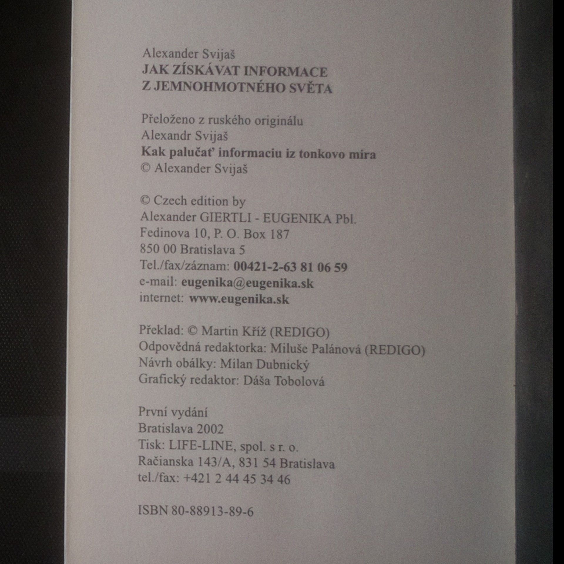 Alexander Svijaš Jak získávat informace z jemnohmotného světa