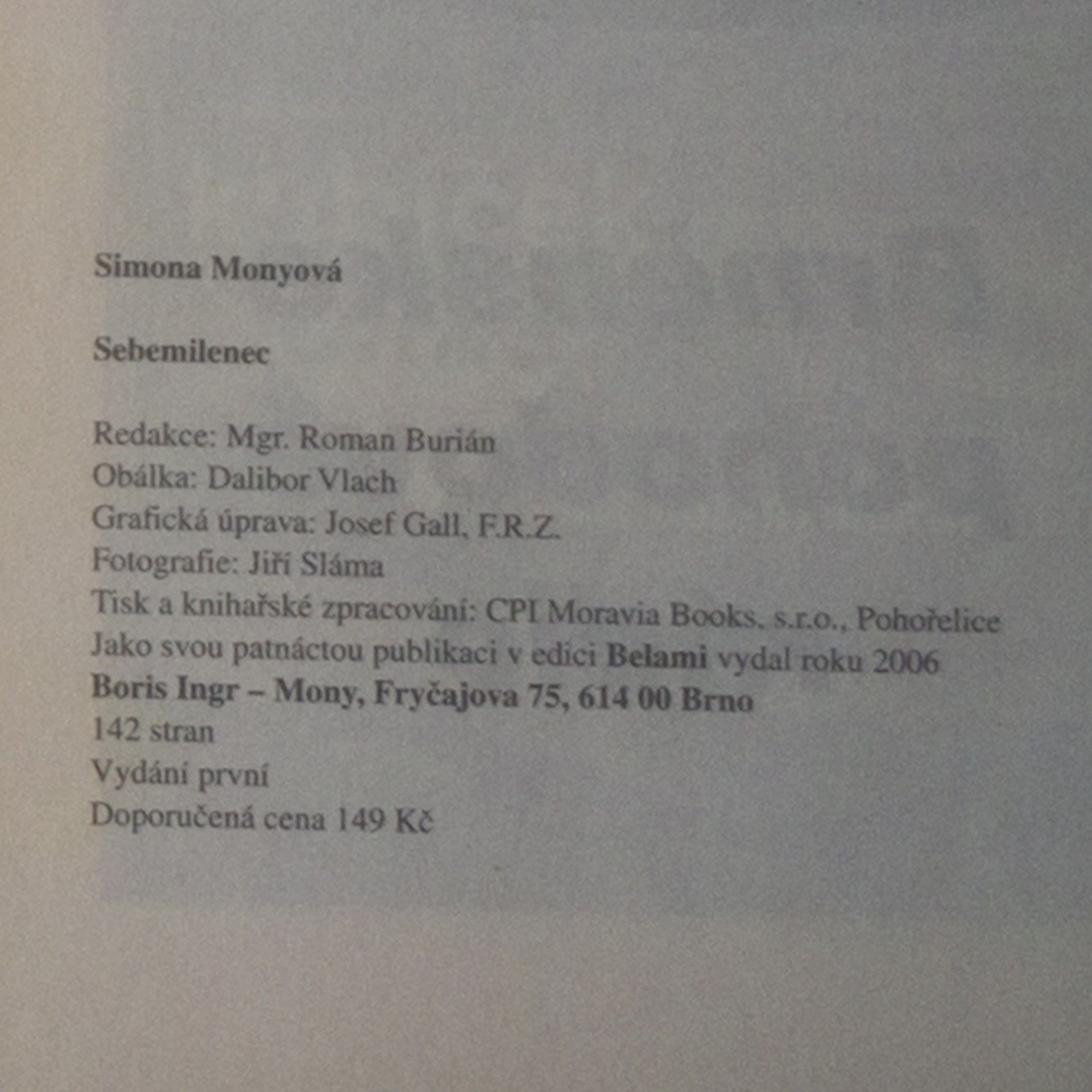 Simona Monyová Sebemilenec