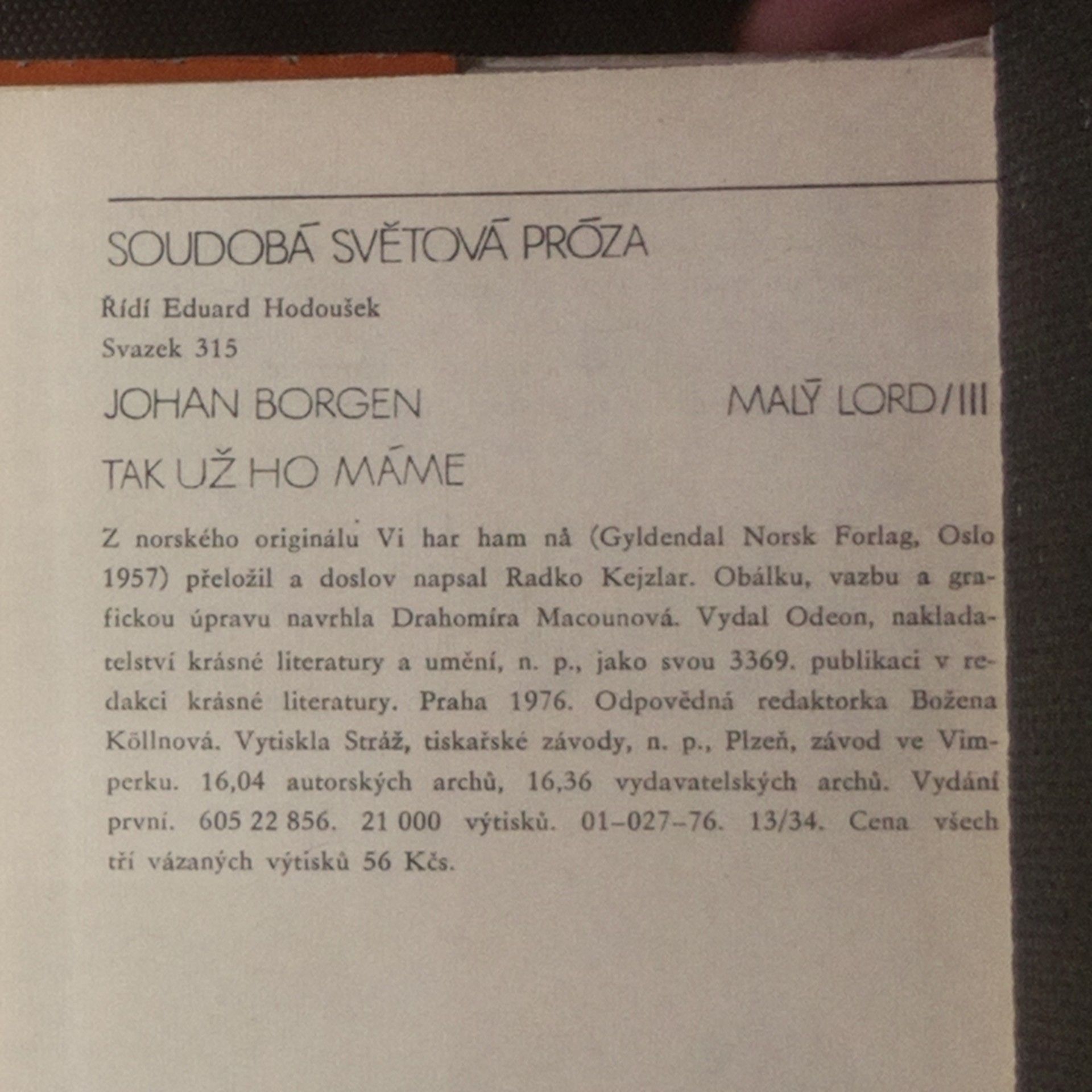 Johan Borgen Malý lord. I. - III. díl