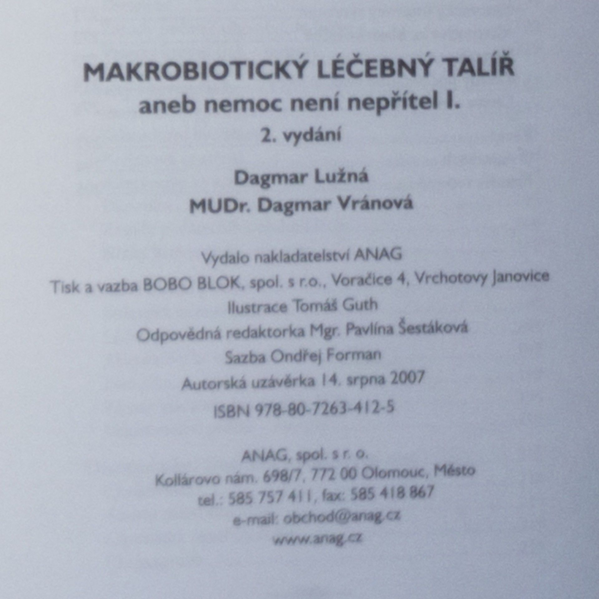 Dagmar Lužná Makrobiotický léčebný talíř. Nemoc není nepřítel I.