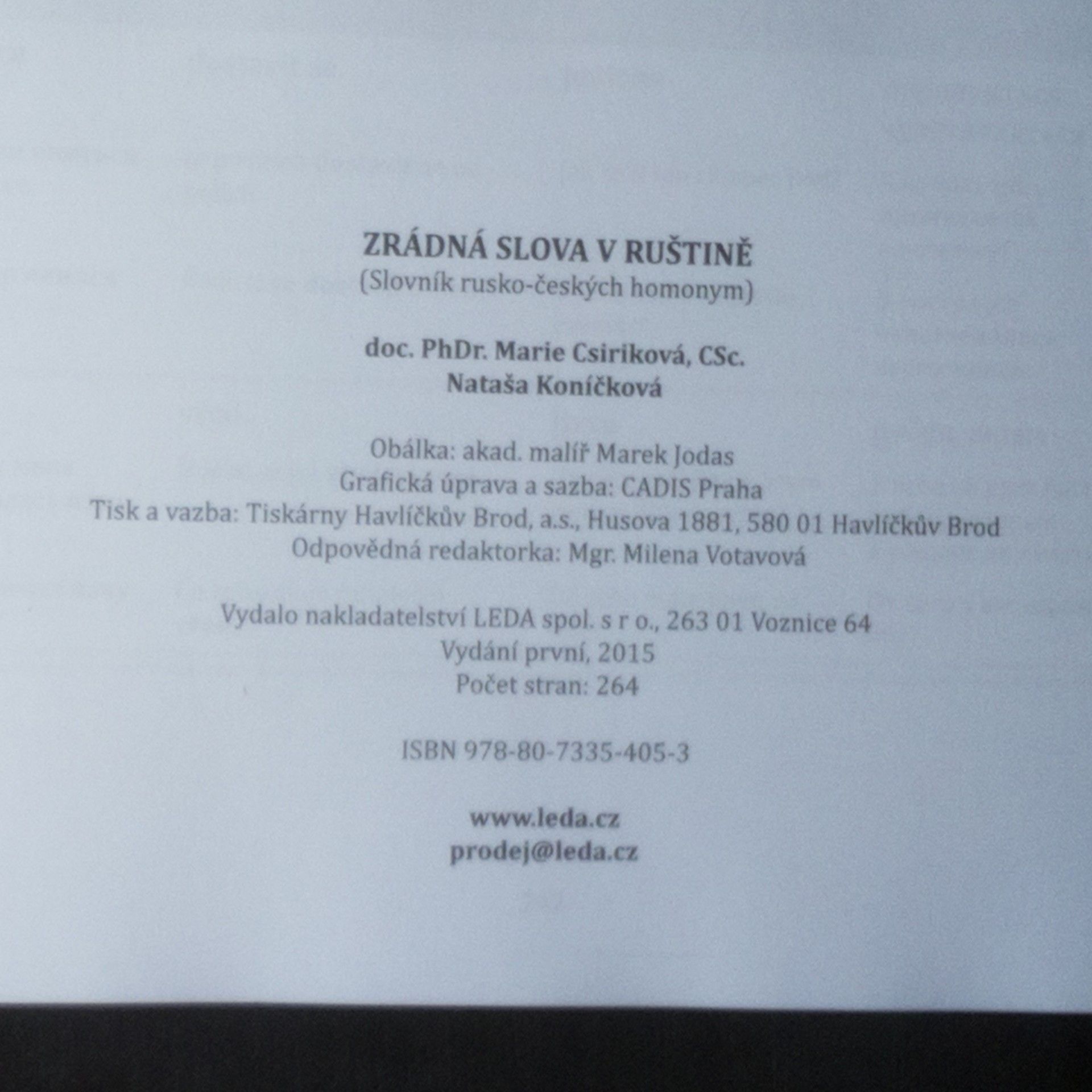 Marie Csiriková Zrádná slova v ruštině