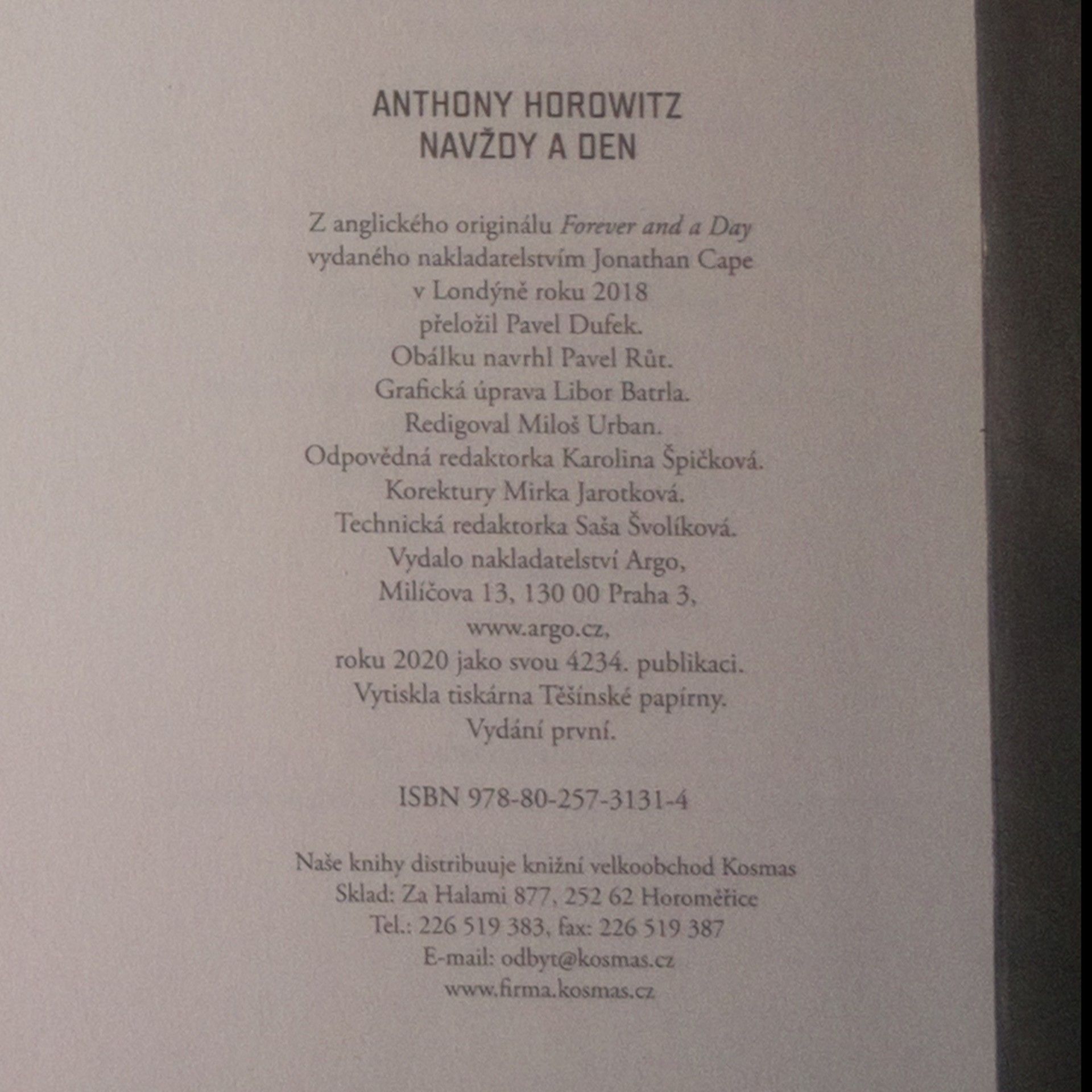 Anthony Horowitz Navždy a den