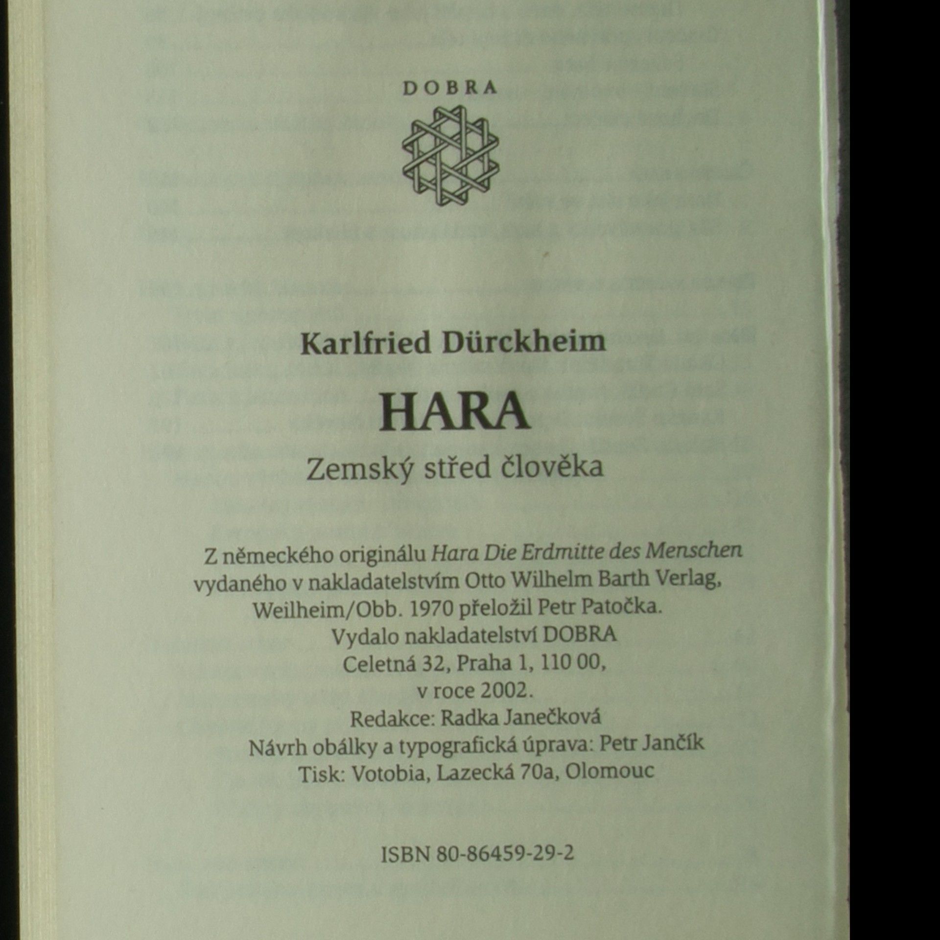 Karlfried Graf Dürckheim Hara. Zemský střed člověka