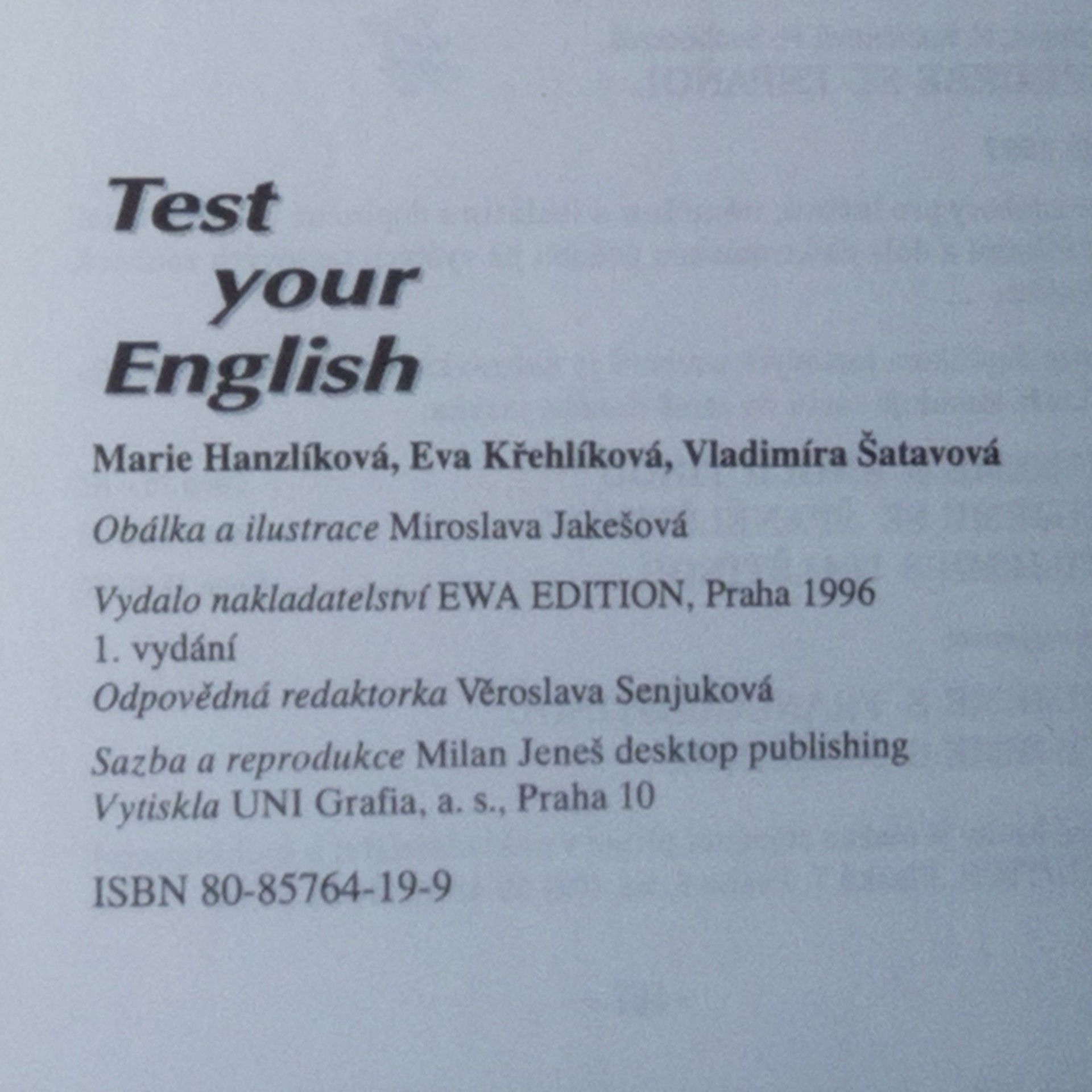 Marie Hanzlíková Test your English