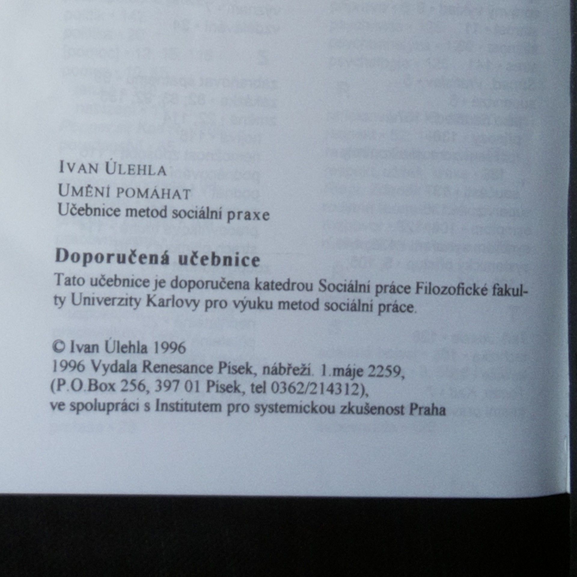 Ivan Úlehla Umění pomáhat - učebnice metod sociální praxe