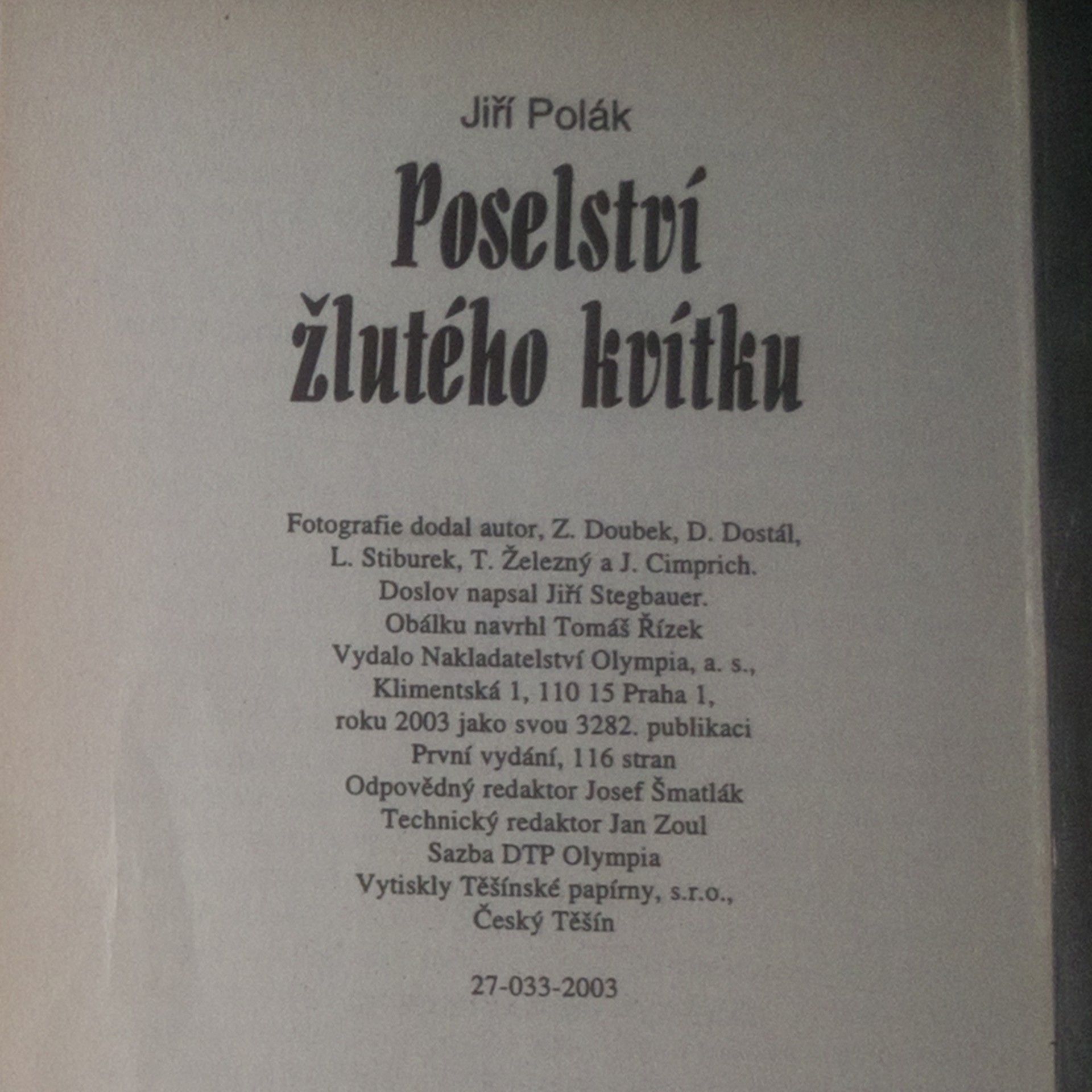 Jaroslav Foglar Poselství žlutého kvítku