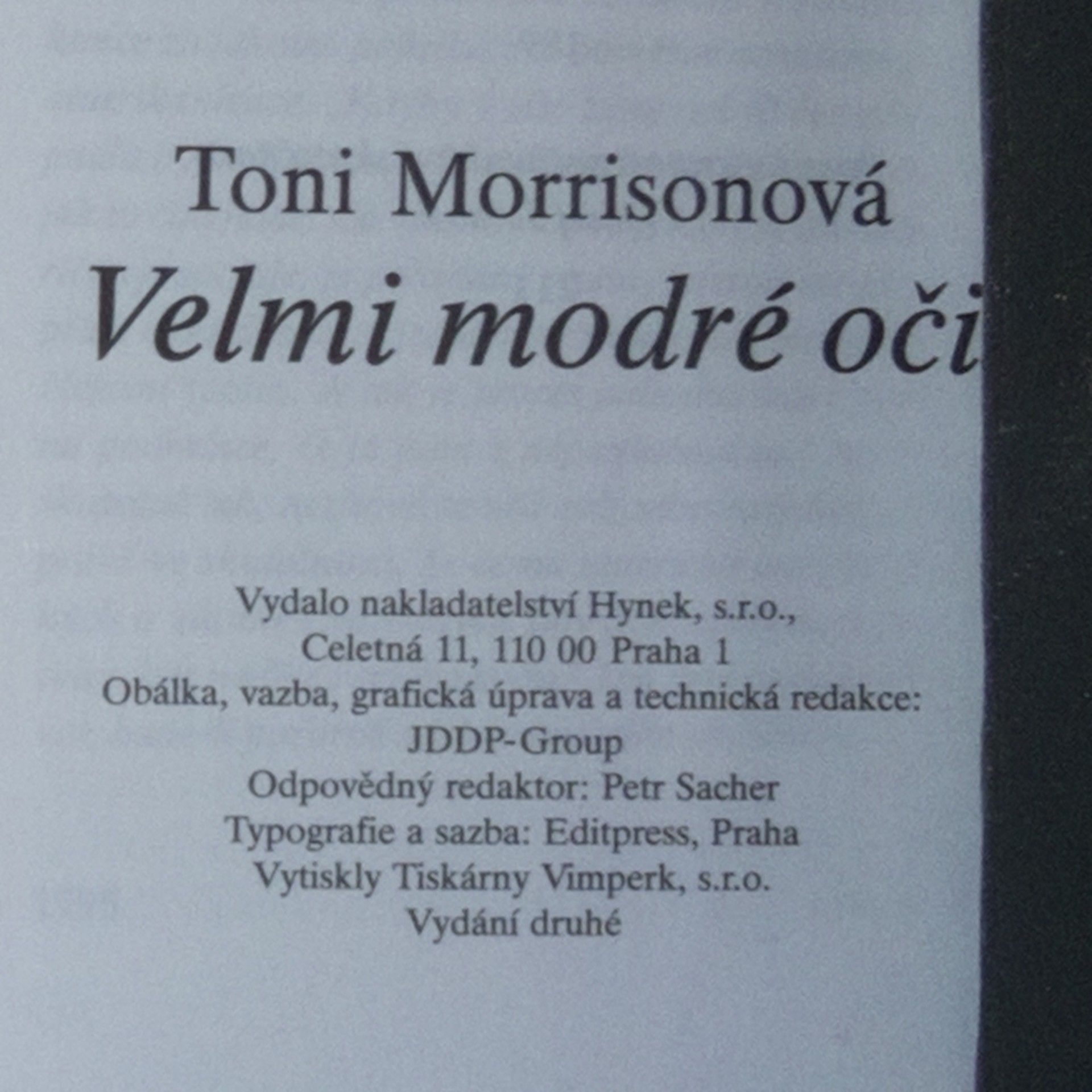 Toni Morrison Velmi modré oči
