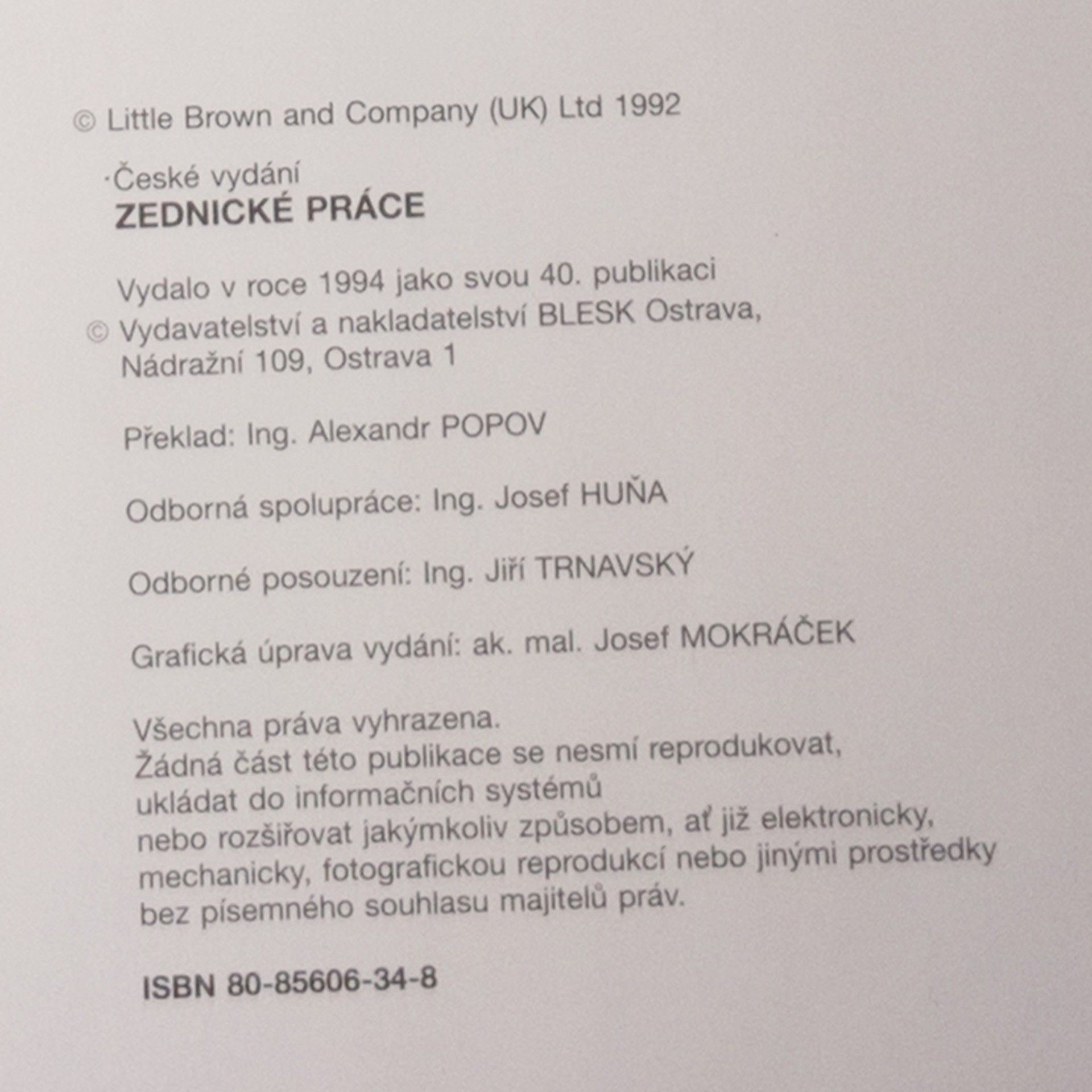 Alexandr Popov Zednické práce. Technika, projekty, materiály
