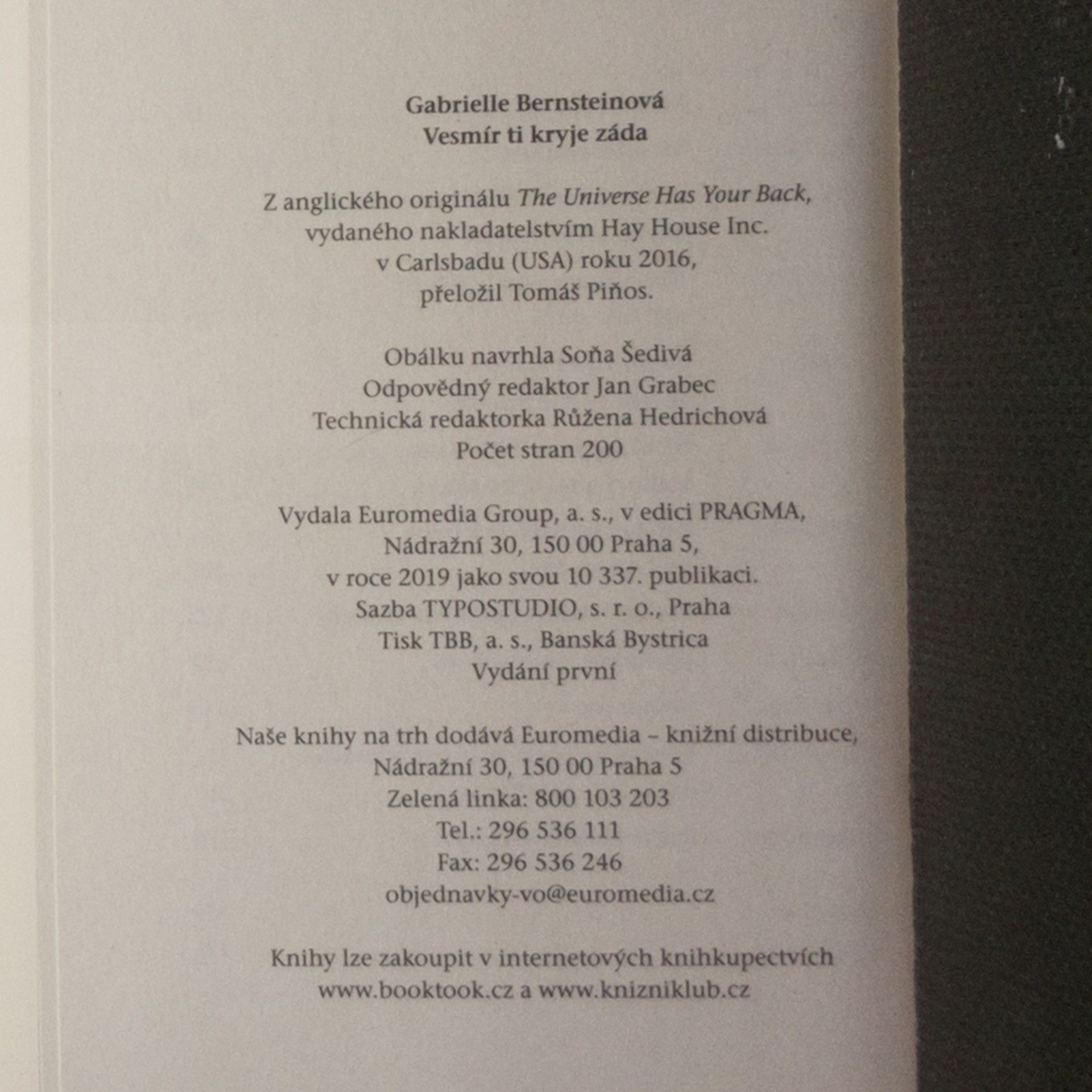 Gabrielle Bernstein Vesmír ti kryje záda