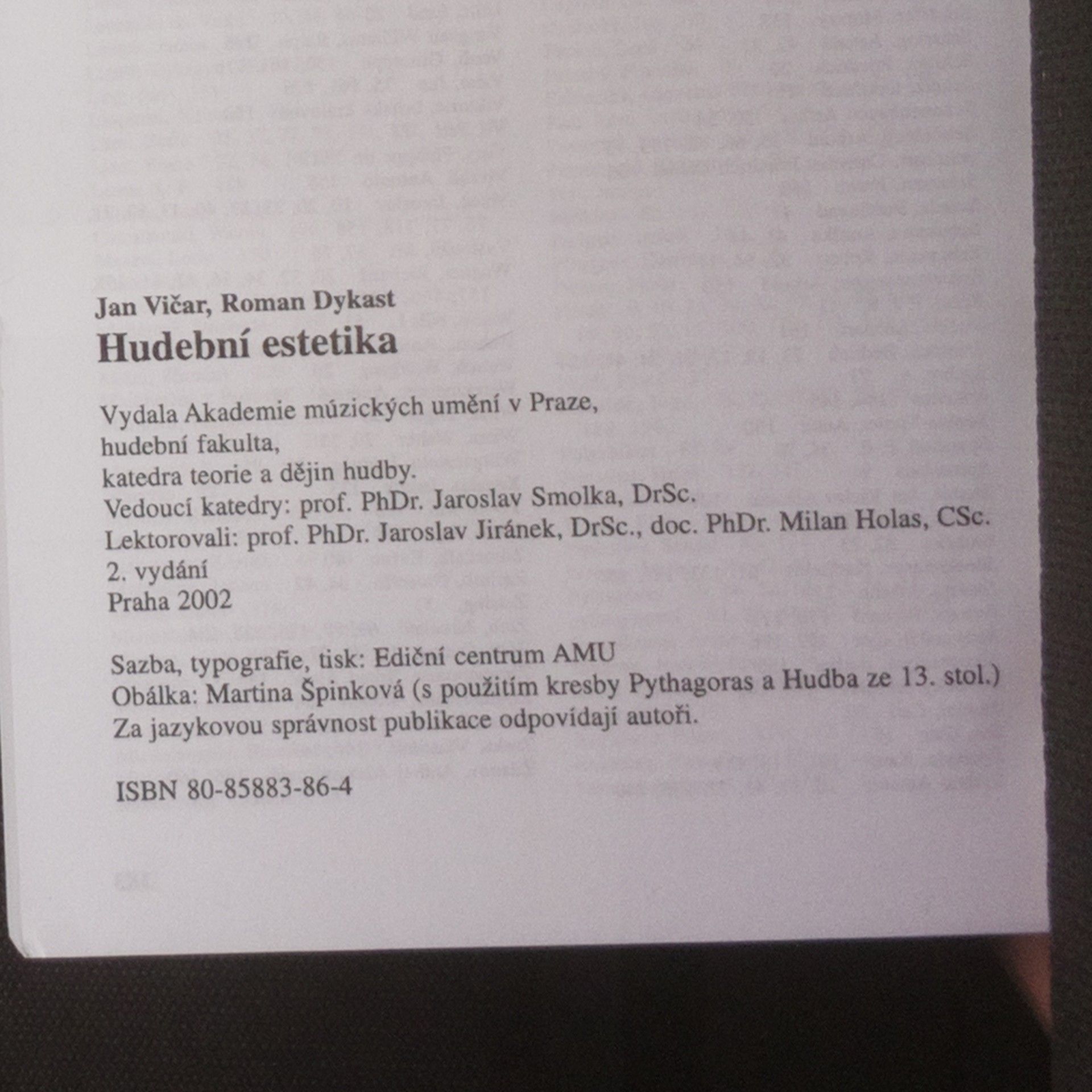 Jan Vičar Hudební estetika