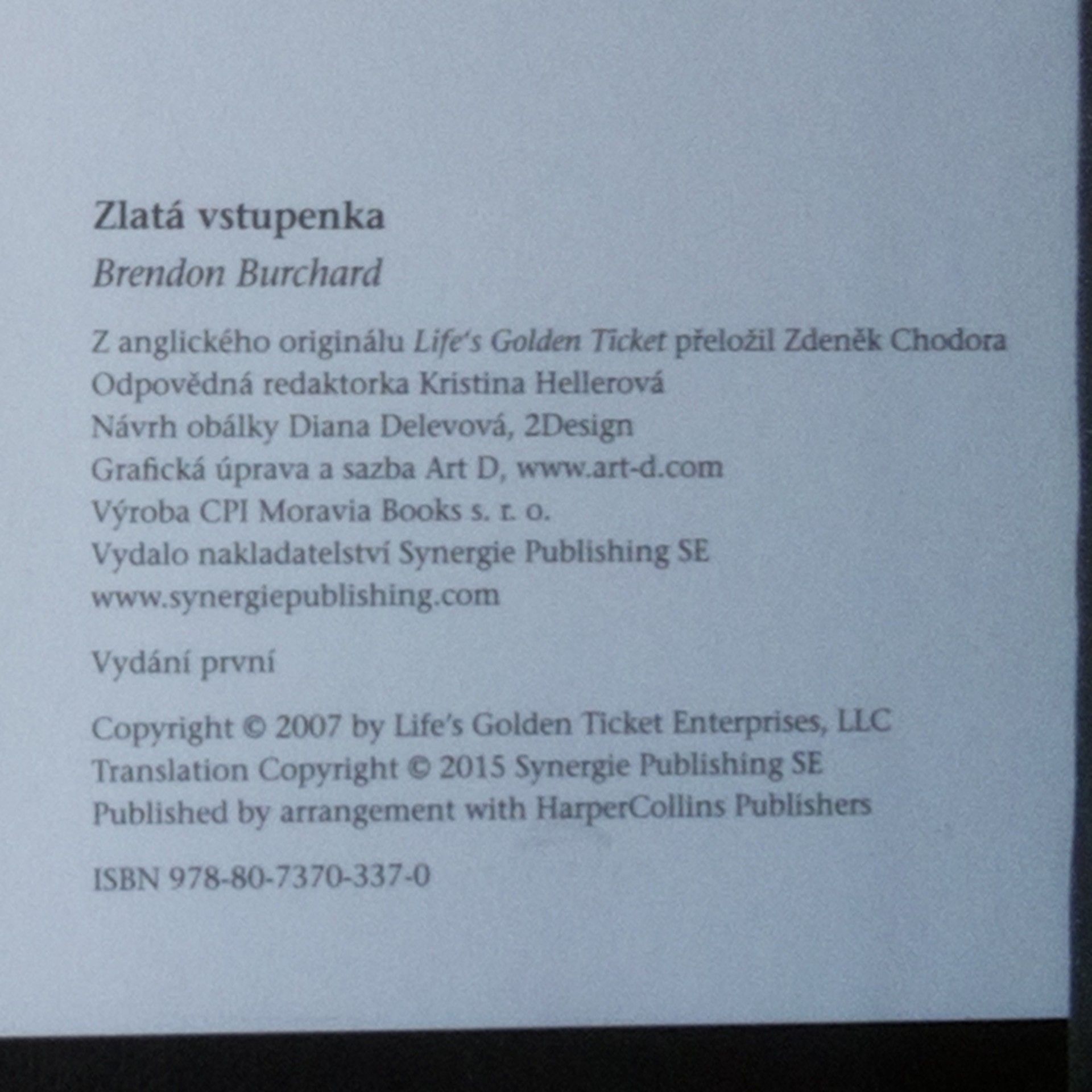 Brendon Burchard Zlatá vstupenka