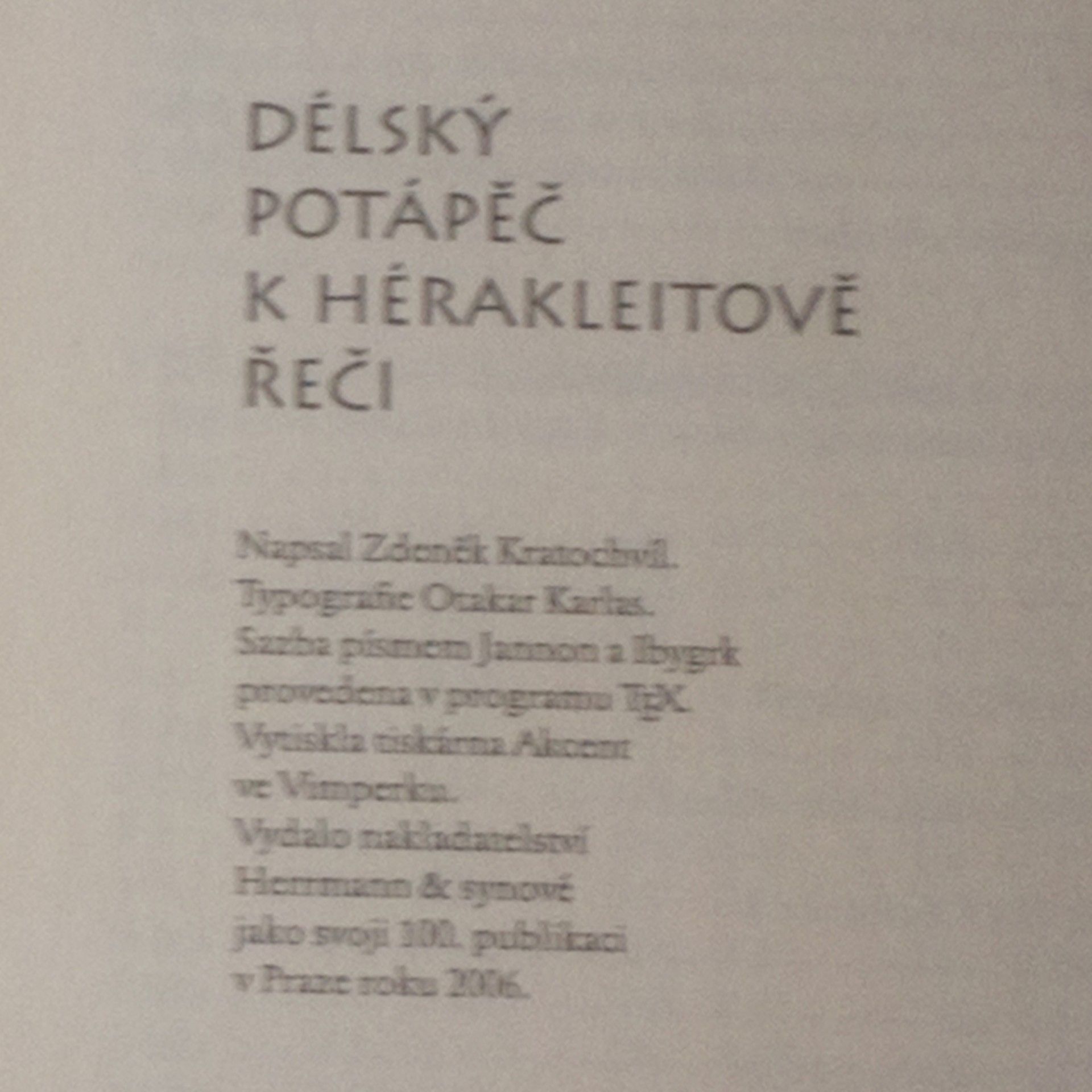 Zdeněk Kratochvíl Délský potápěč k Hérakleitově řeči