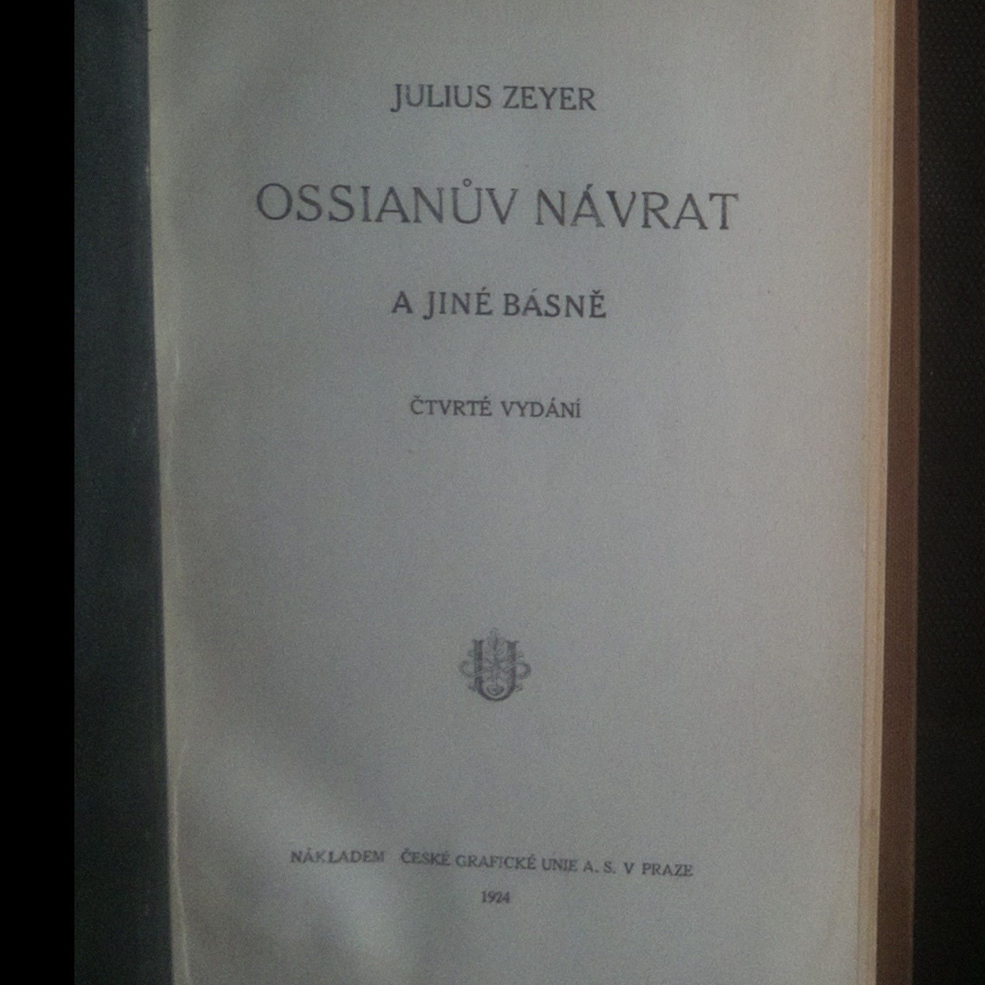 Julius Zeyer Ossianův návrat a jiné básně
