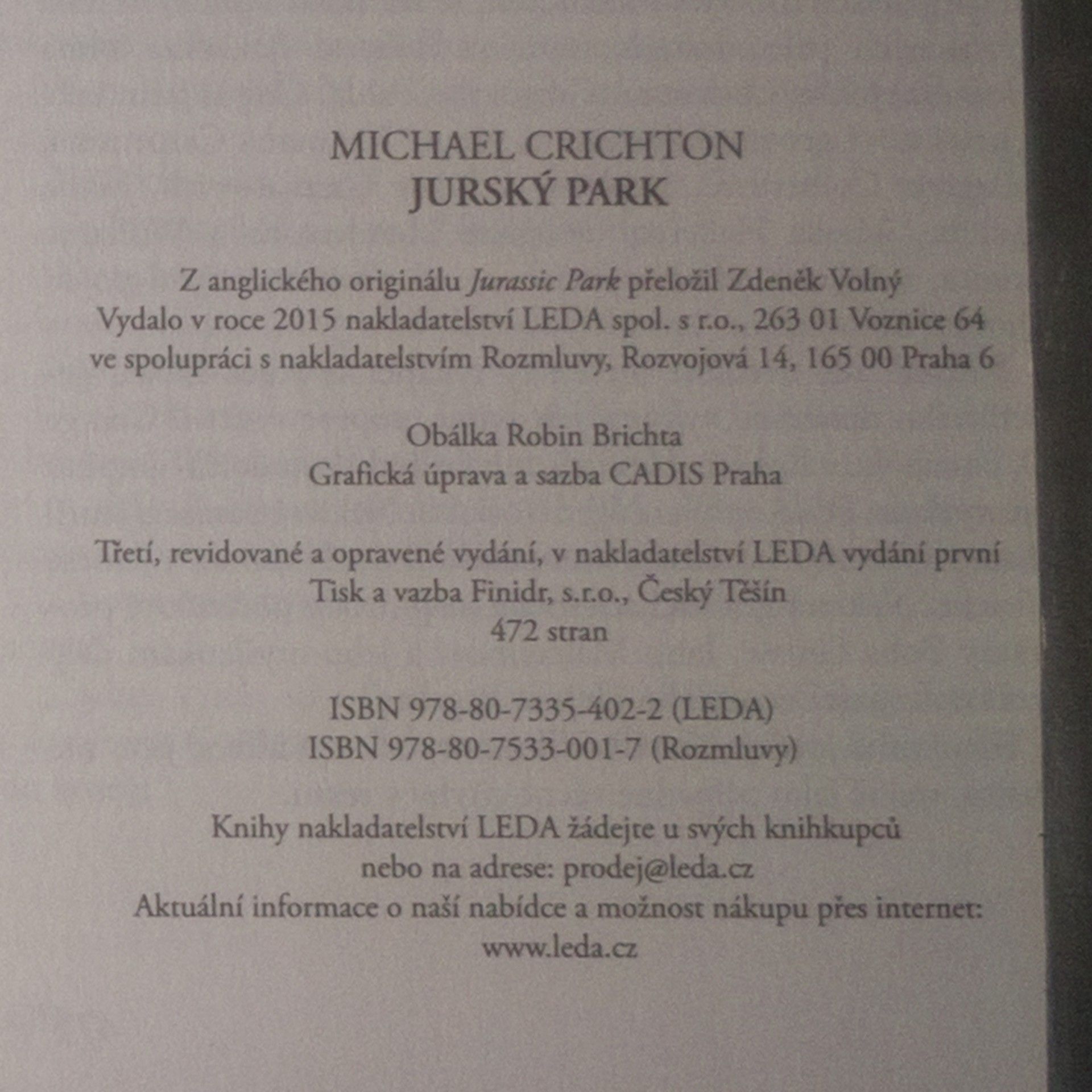 Michael Crichton Jurský park