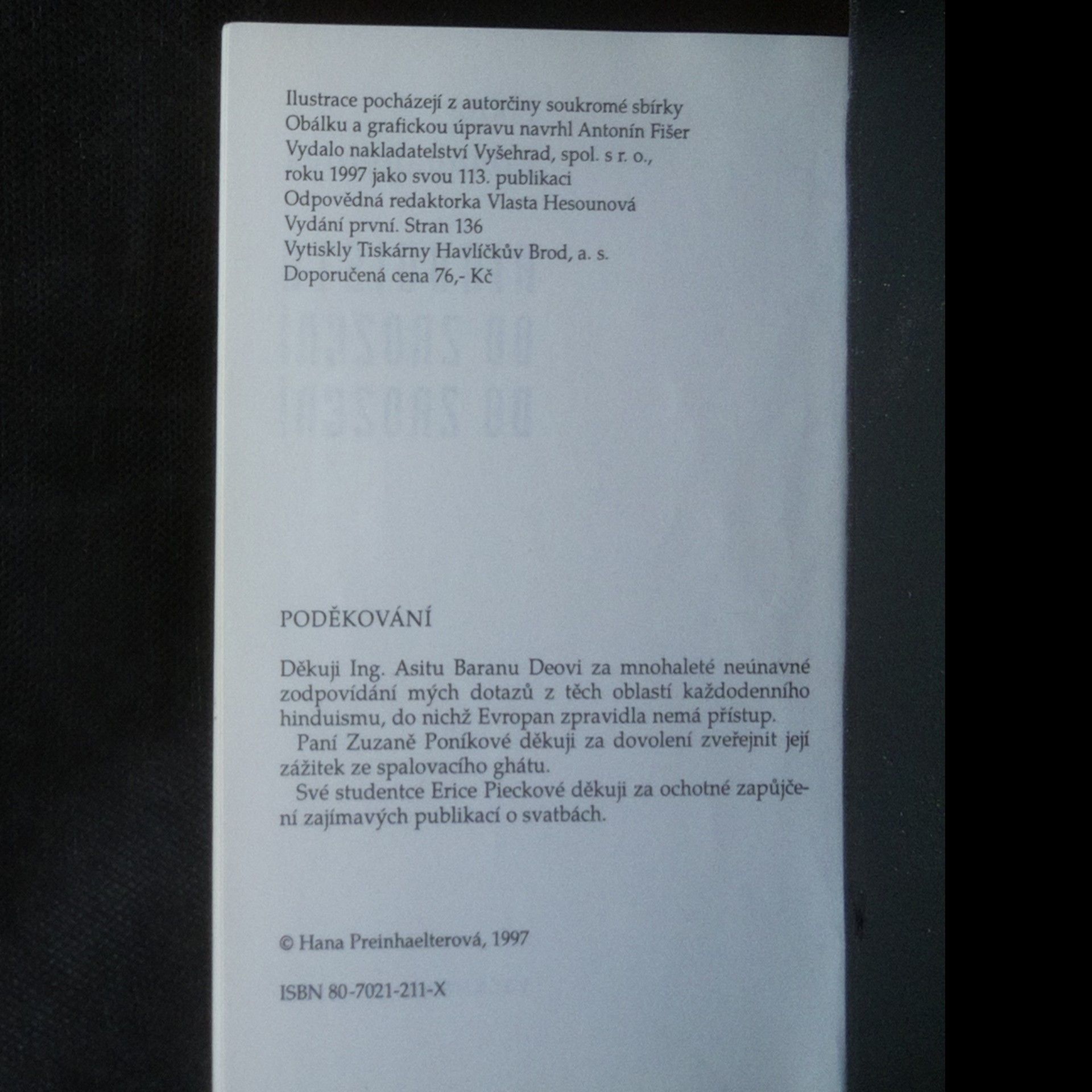 Hana Preinhaelterová Hinduista od zrození do zrození