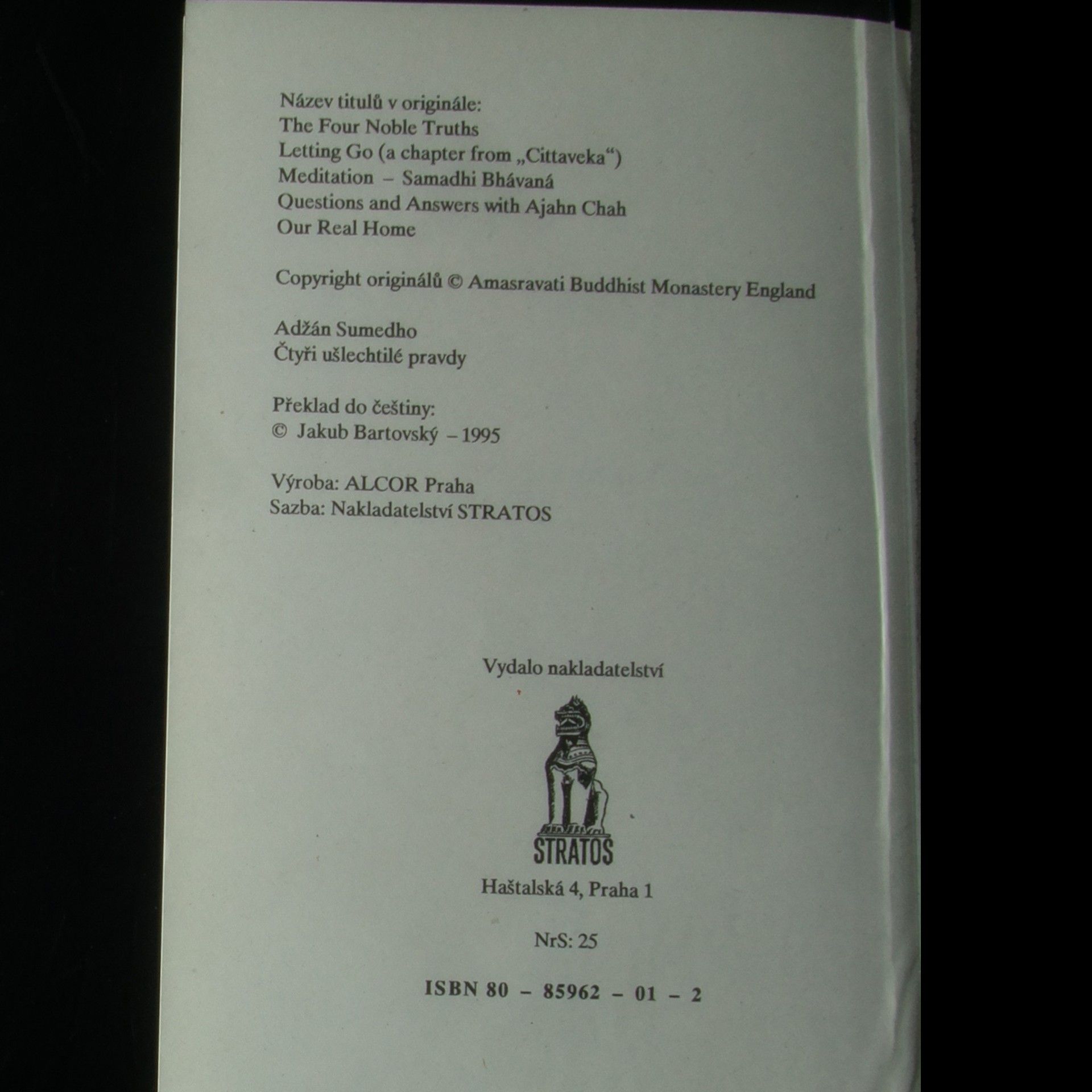 Ajahn Sumedho Osvobození mysli
