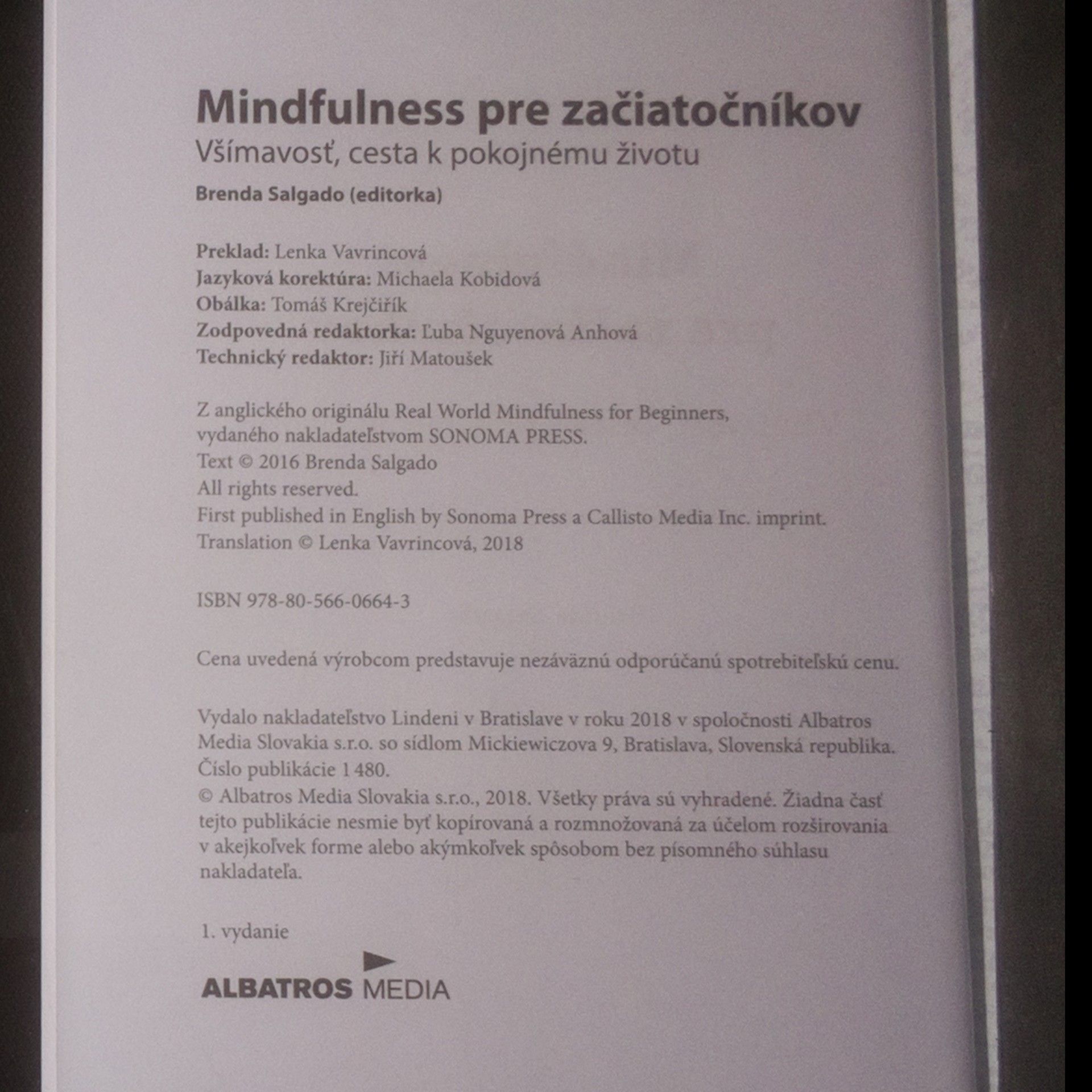 Brenda Salgado Mindfulness pre začiatočníkov