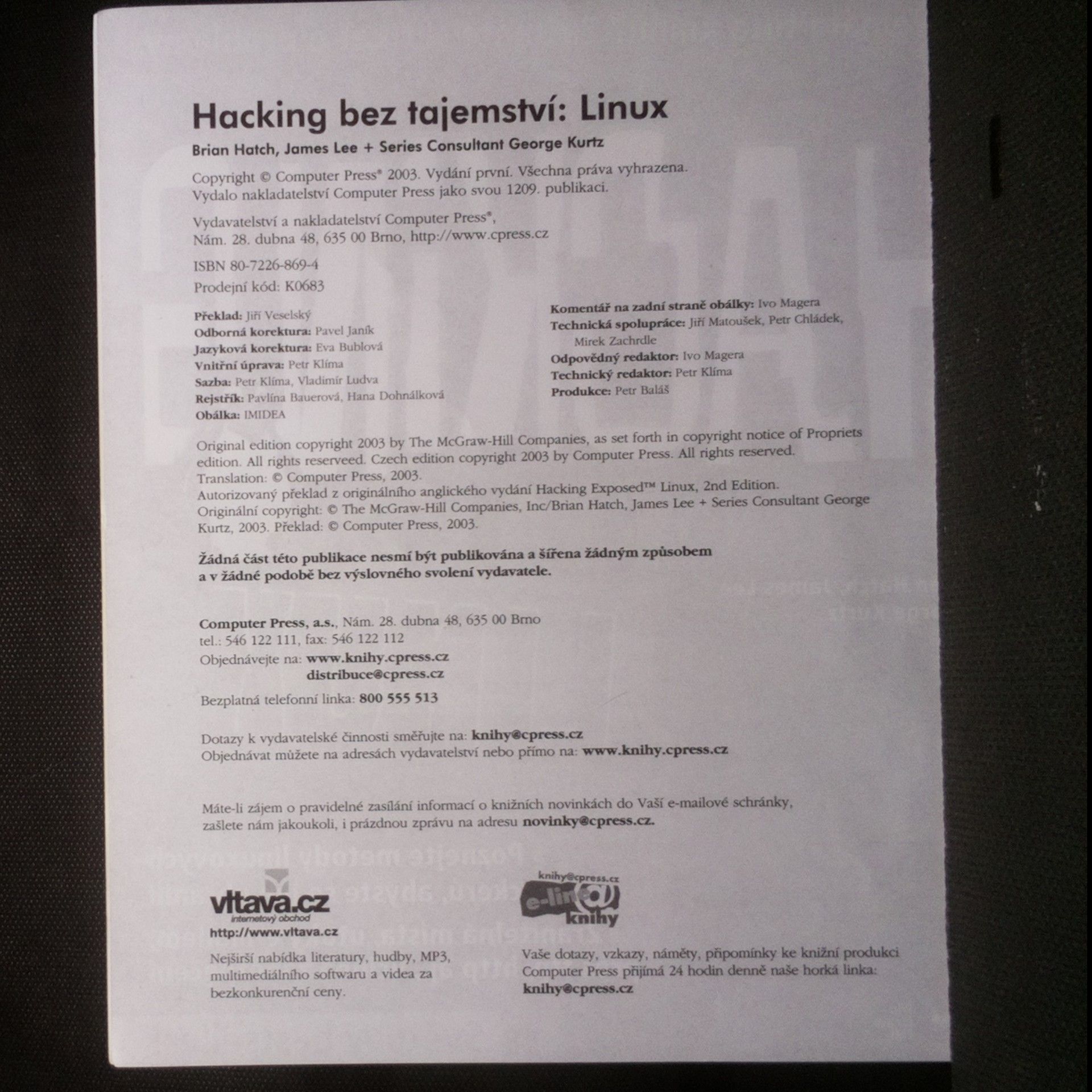 Brian Hatch Hacking bez tajemství. Linux