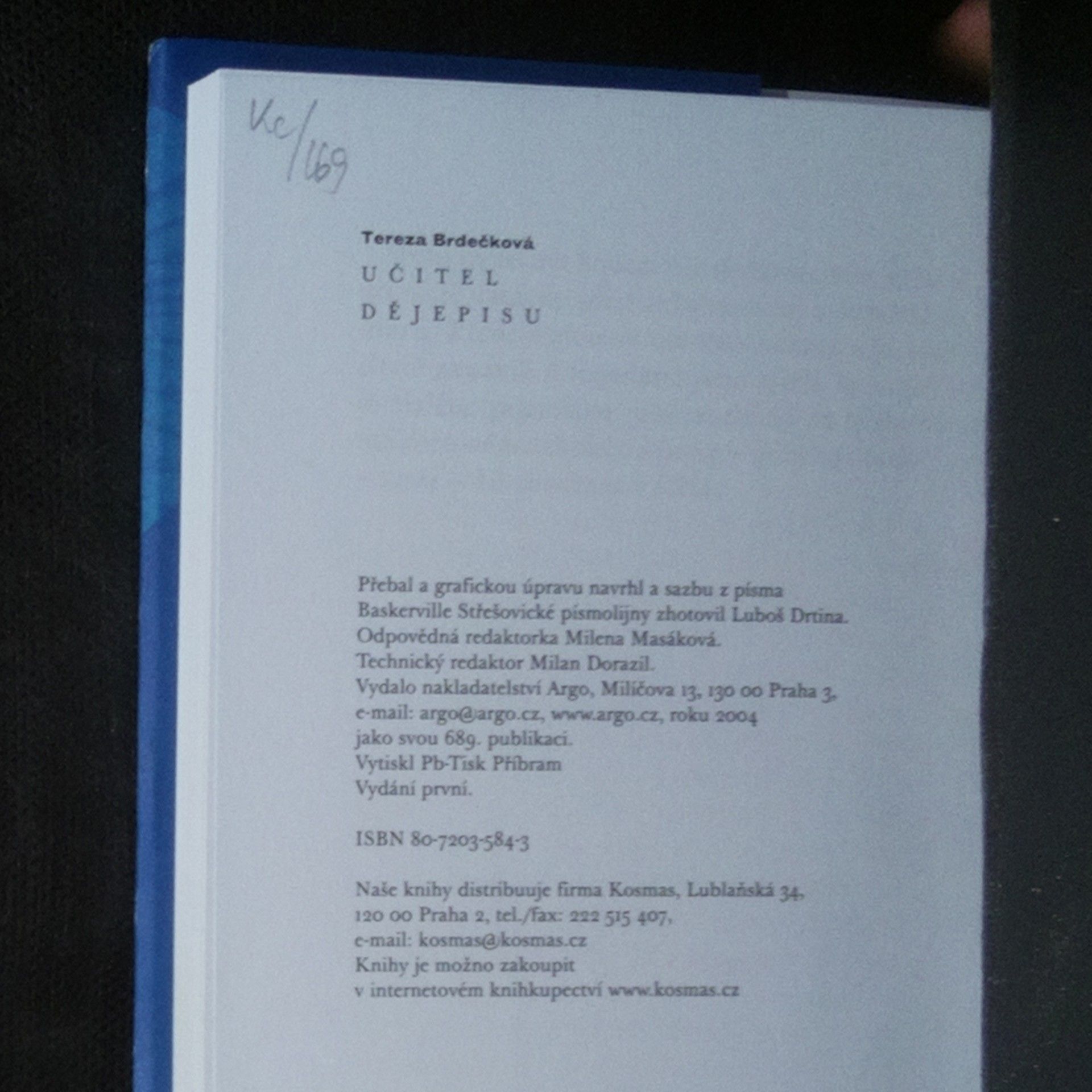 Tereza Brdečková Učitel dějepisu