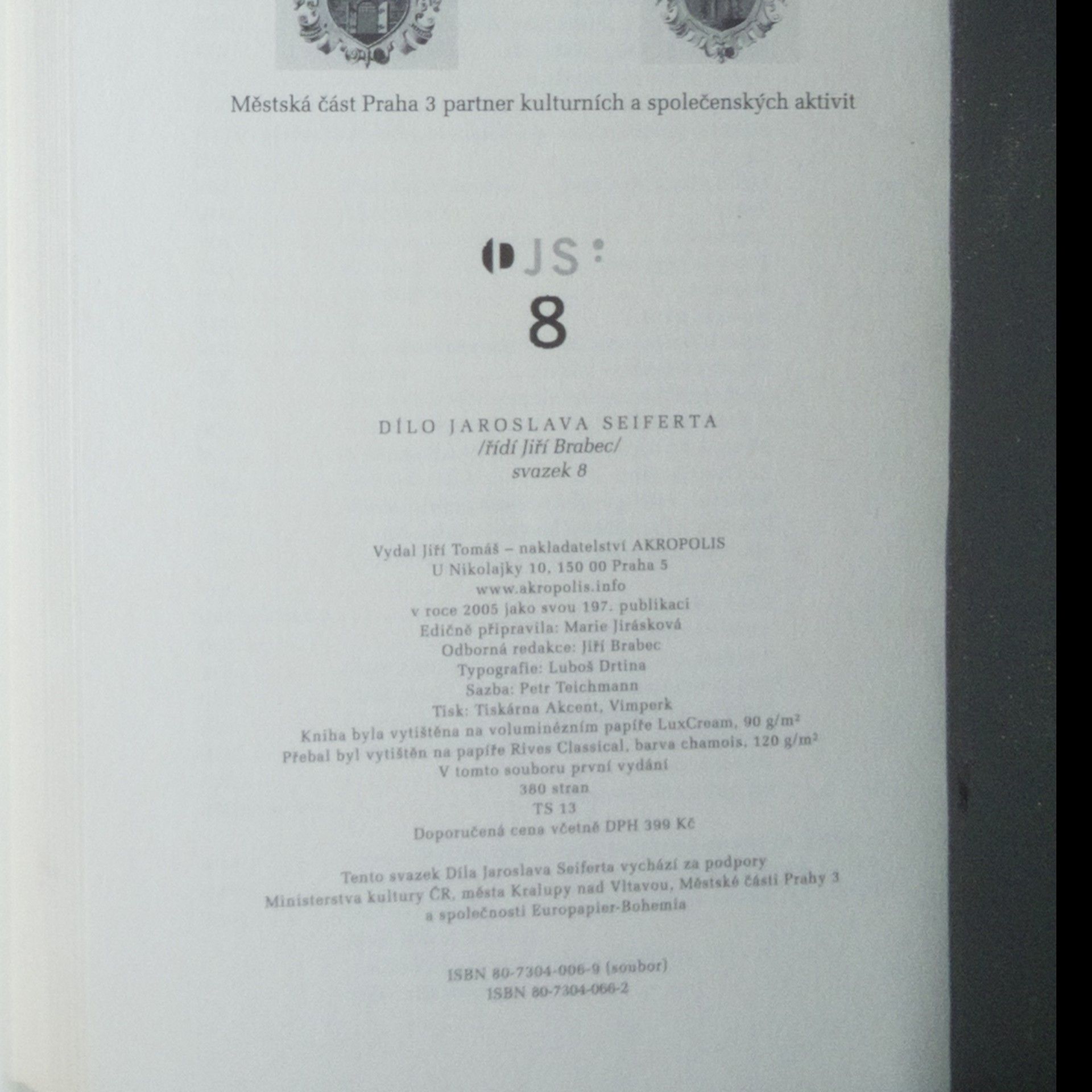 Jaroslav Seifert Dílo Jaroslava Seiferta. Svazek 8.