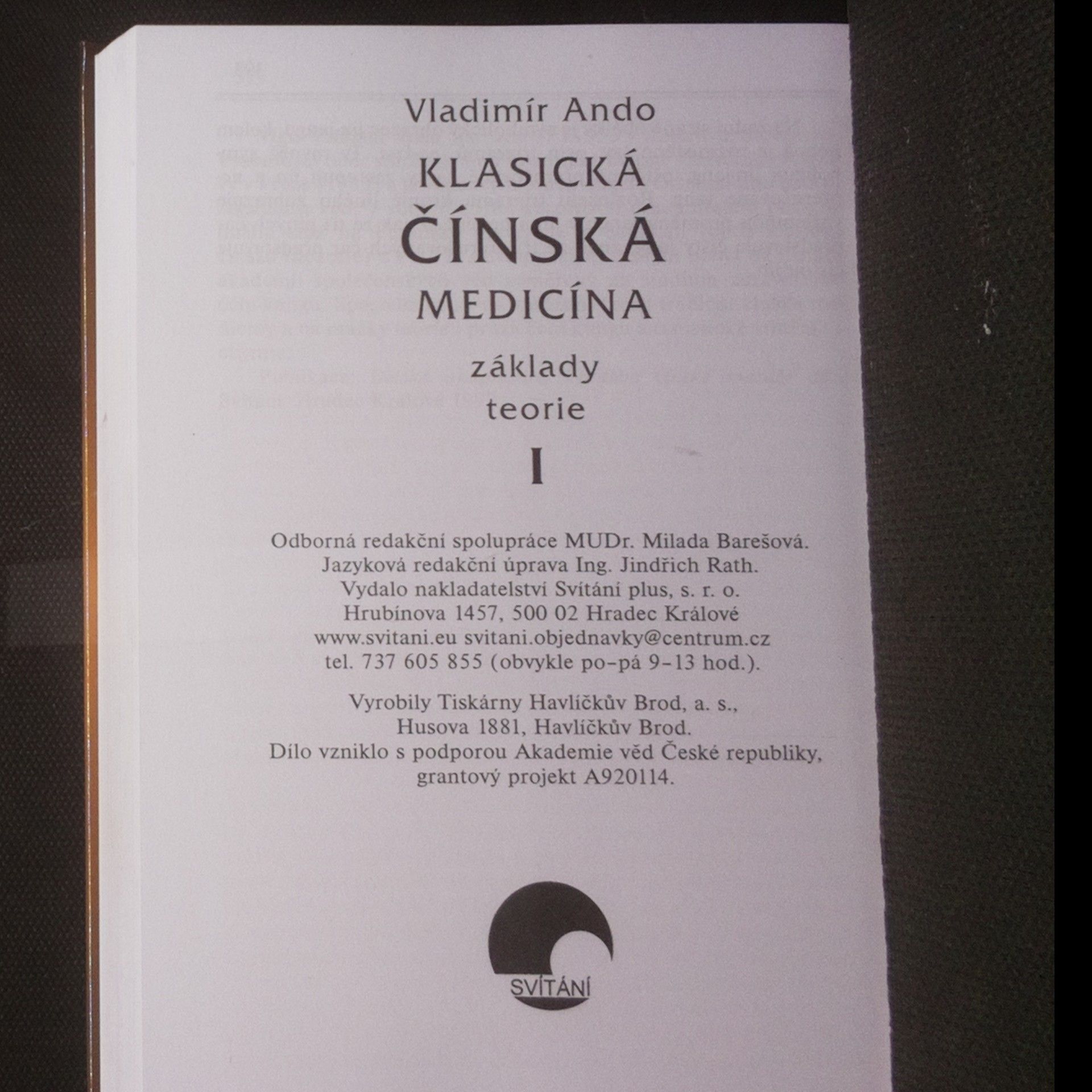 Vladimír Ando Klasická čínská medicína: Základy teorie. 1