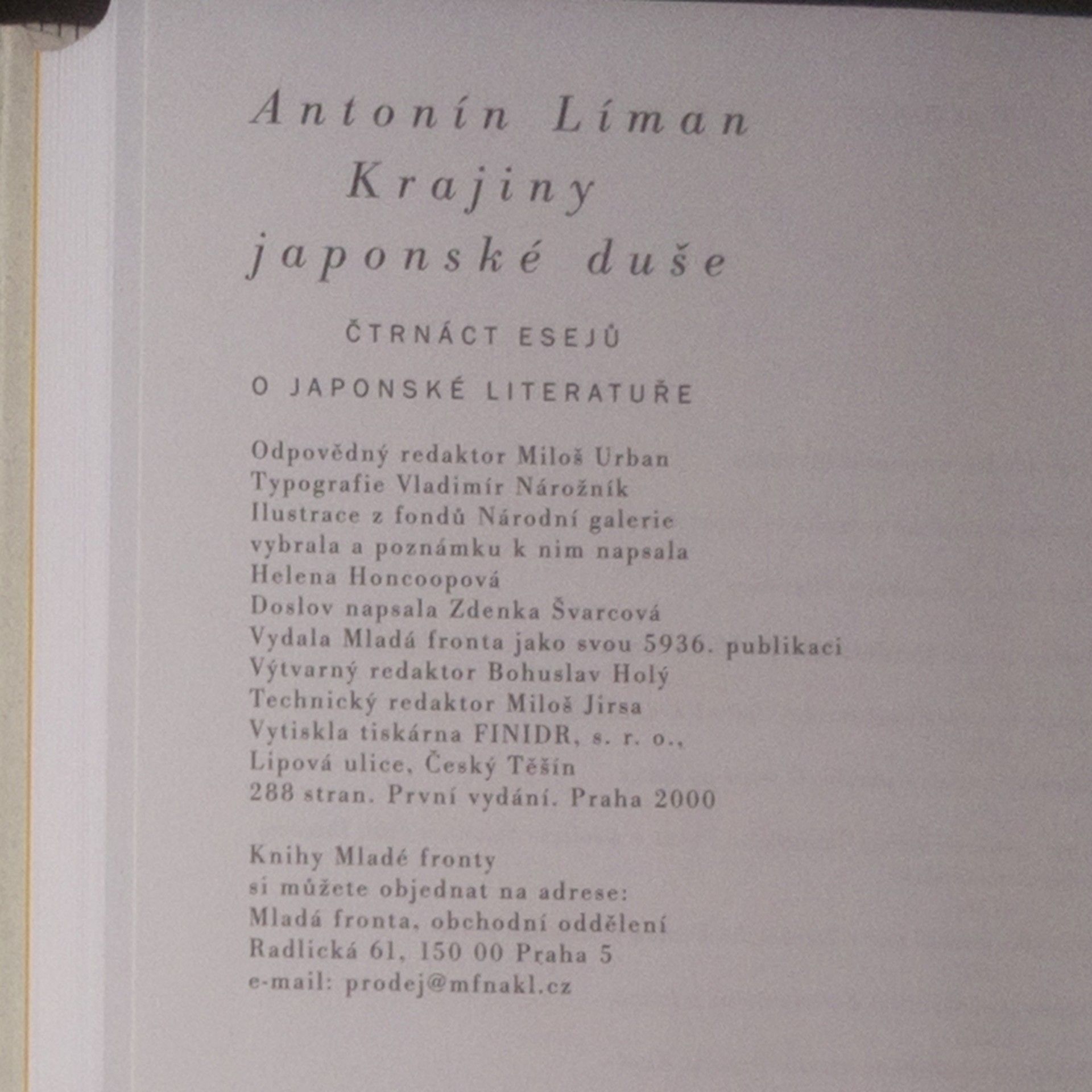 Antonín Líman Krajiny japonské duše