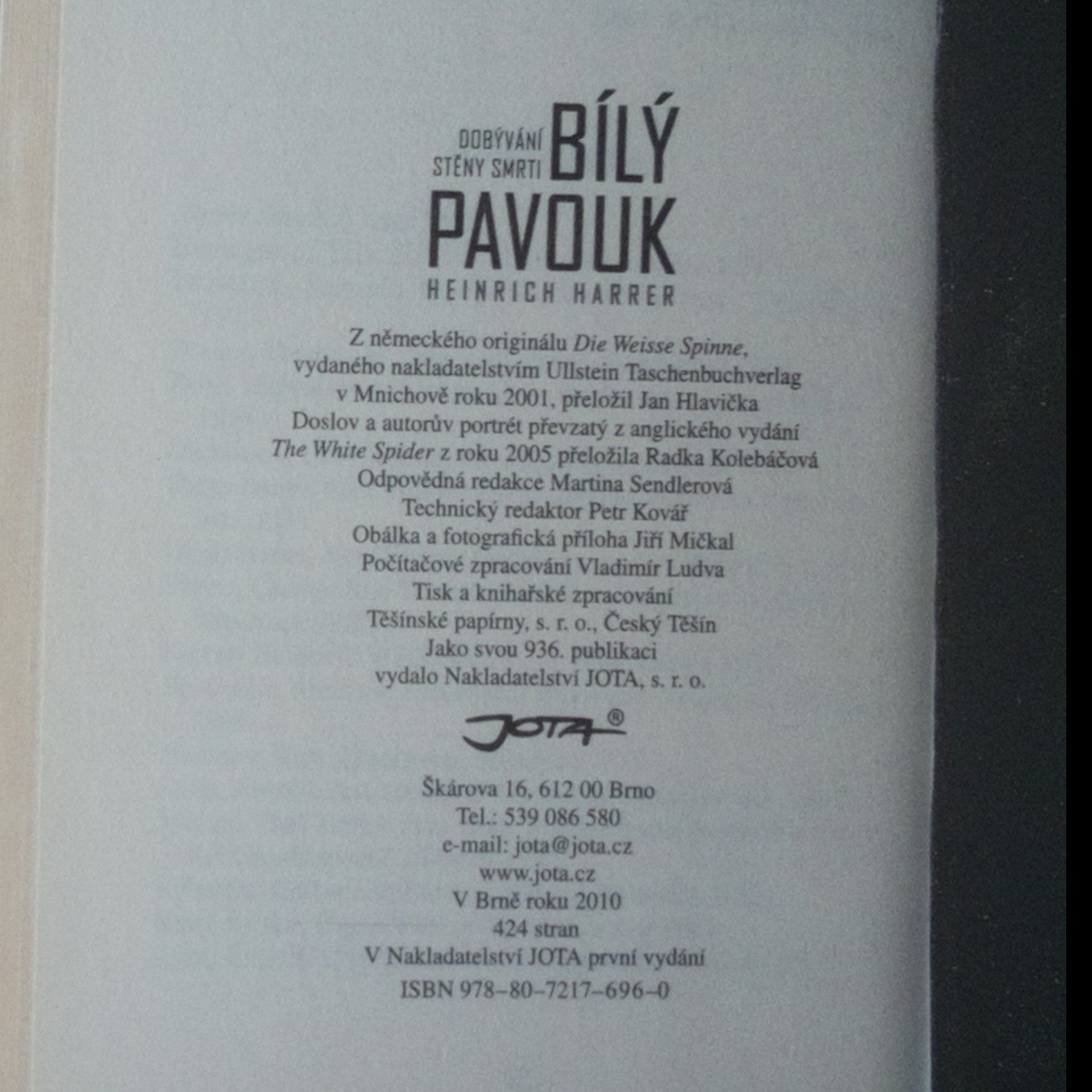 Heinrich Harrer Bílý pavouk. Dobývání stěny smrti