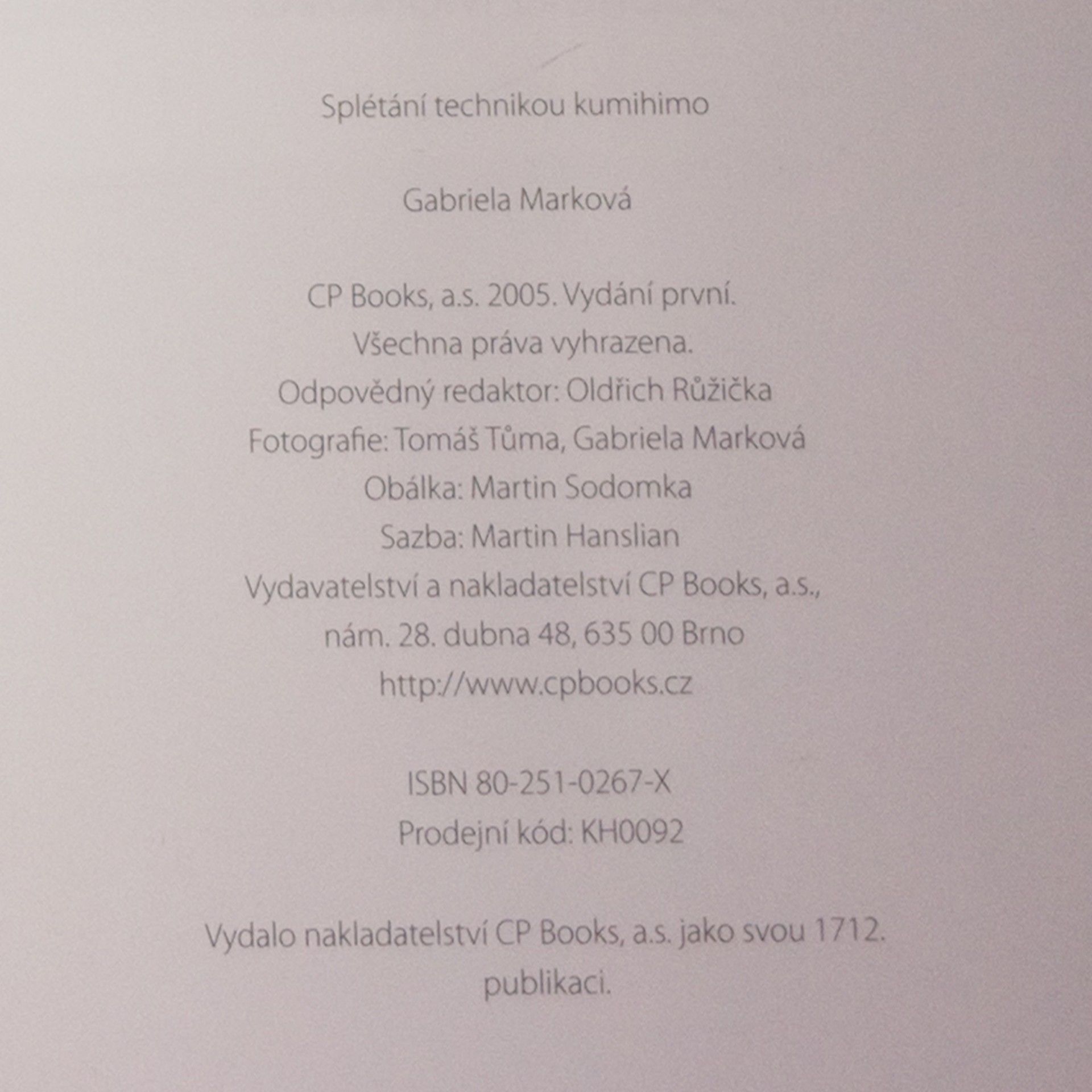 Gabriela Marková Splétání technikou kumihimo